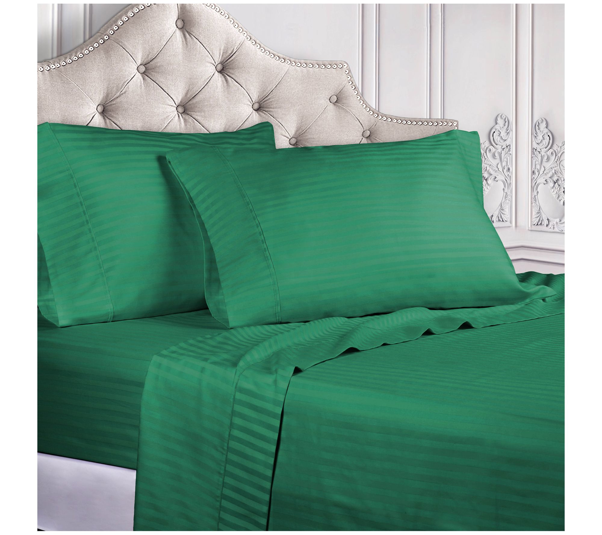 Superior 400-TC Egyptian Cotton Striped Sheets et, Cal.King