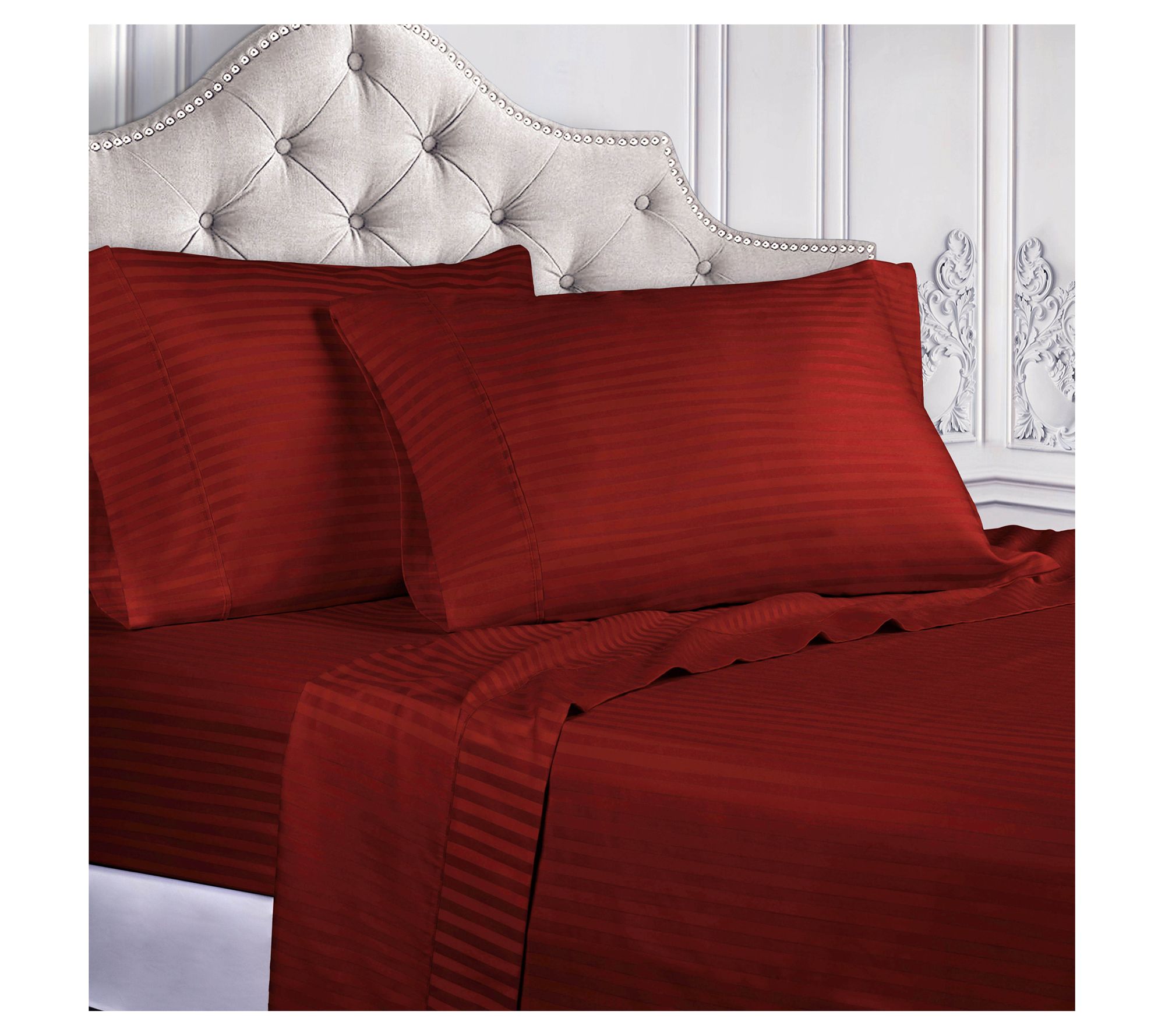Superior 400TC Egyptian Cotton Stripe Deep Pocket Sheets, Kin
