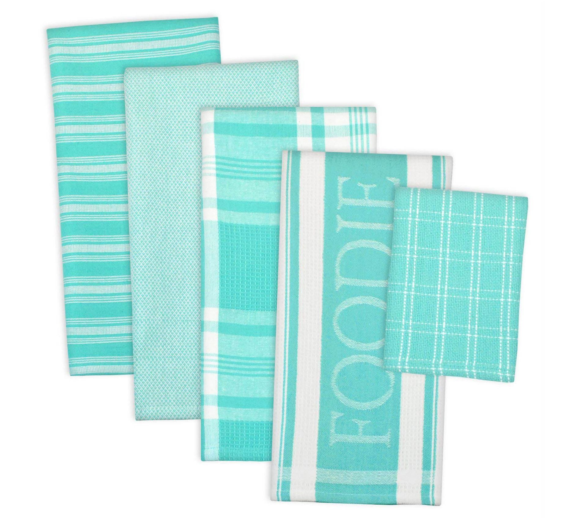 Design Imports 5-pc Foodie Kitchen Towels & Dis h Cloth Set