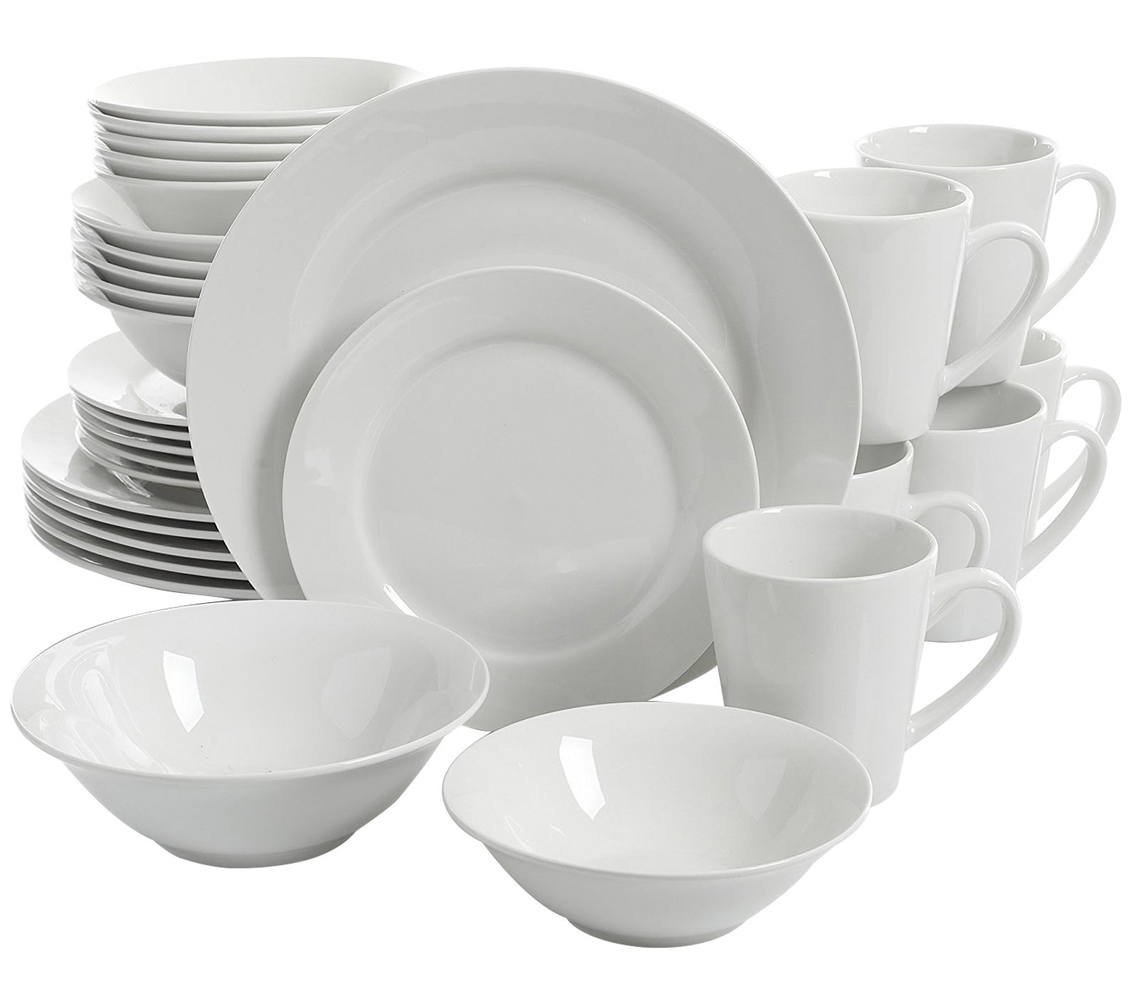 Gibson Noble Court 30 Piece White Ceramic Dinnerware Set