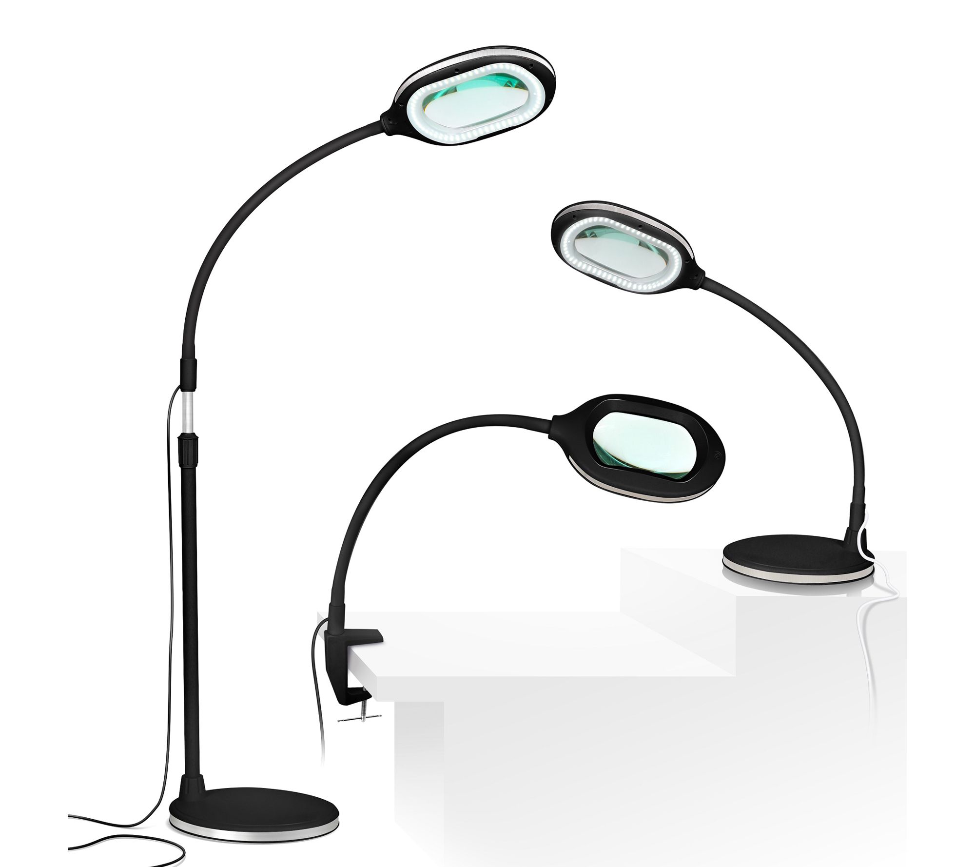 Brightech Lightview 3-in-1 LED Magnifier Floor Desk Lamp