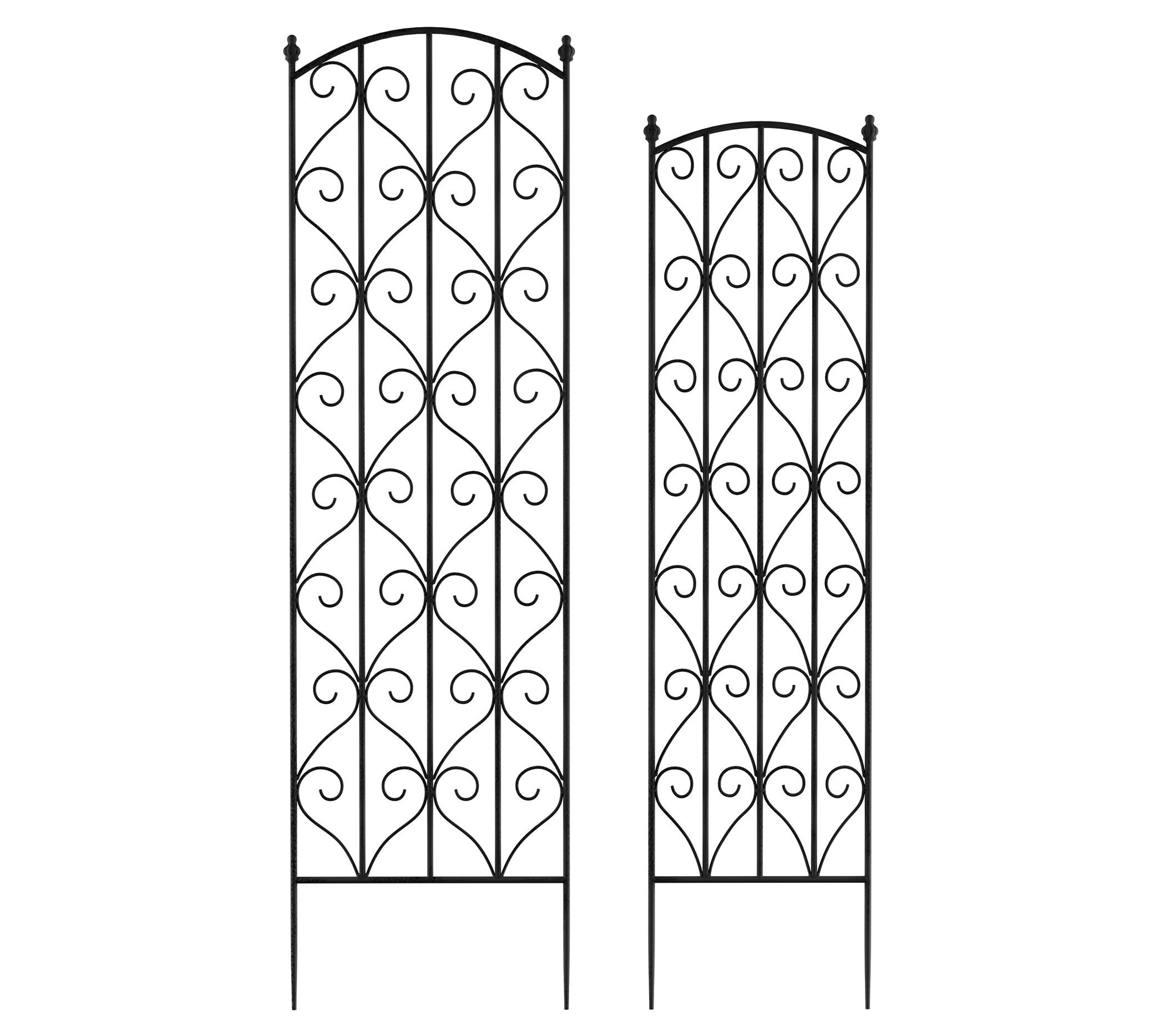 Nature Spring Scrolling Garden Trellis 2-Piece et, Black