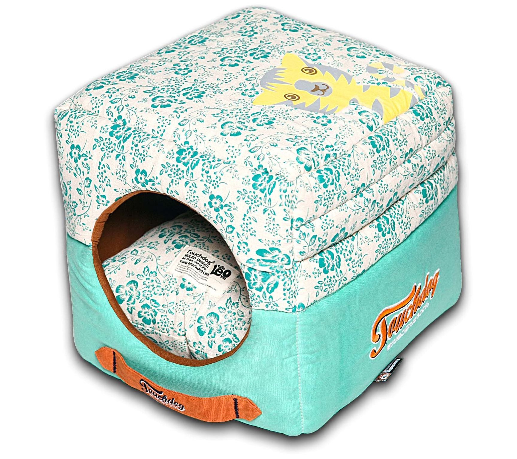 Touchdog Floral-Galore Convertible Collapsible og House Bed