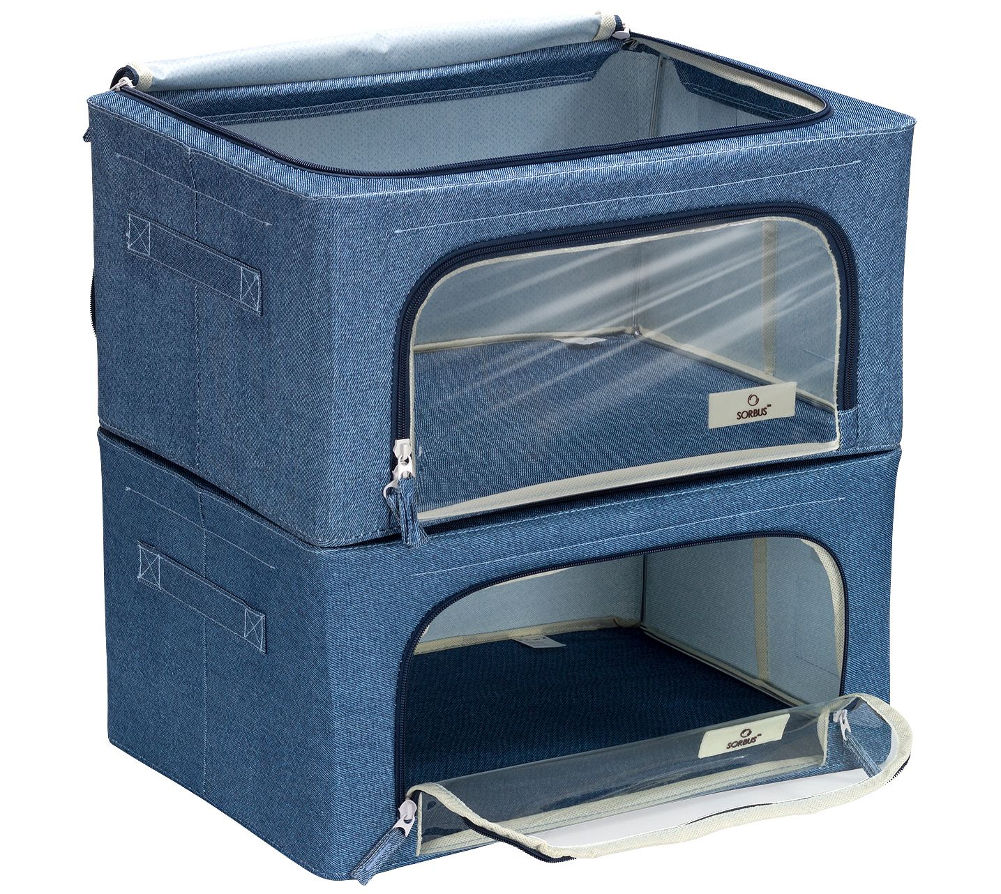 Sorbus Set of 2 Storage Box with Window, Small