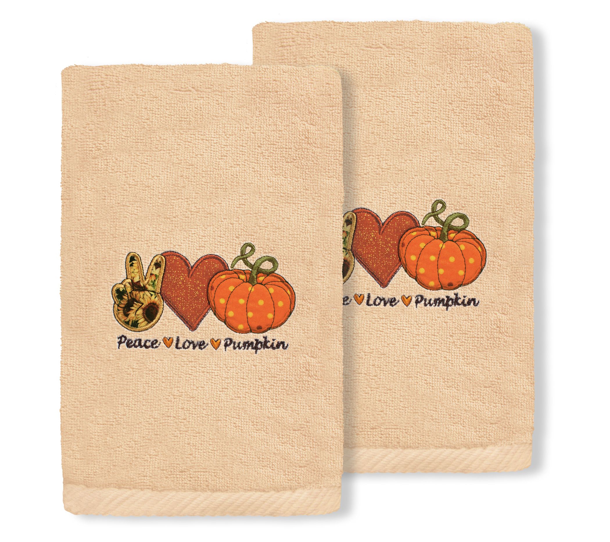 Linum Home Textiles Peace*Love*Pumpkin - Embroi dered Luxury