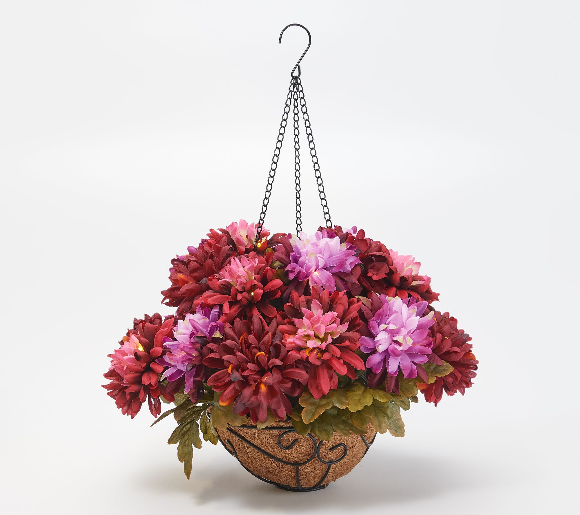 Bethlehem Lights Prelit Indoor/Outdoor Harvest Mum Hanging Basket