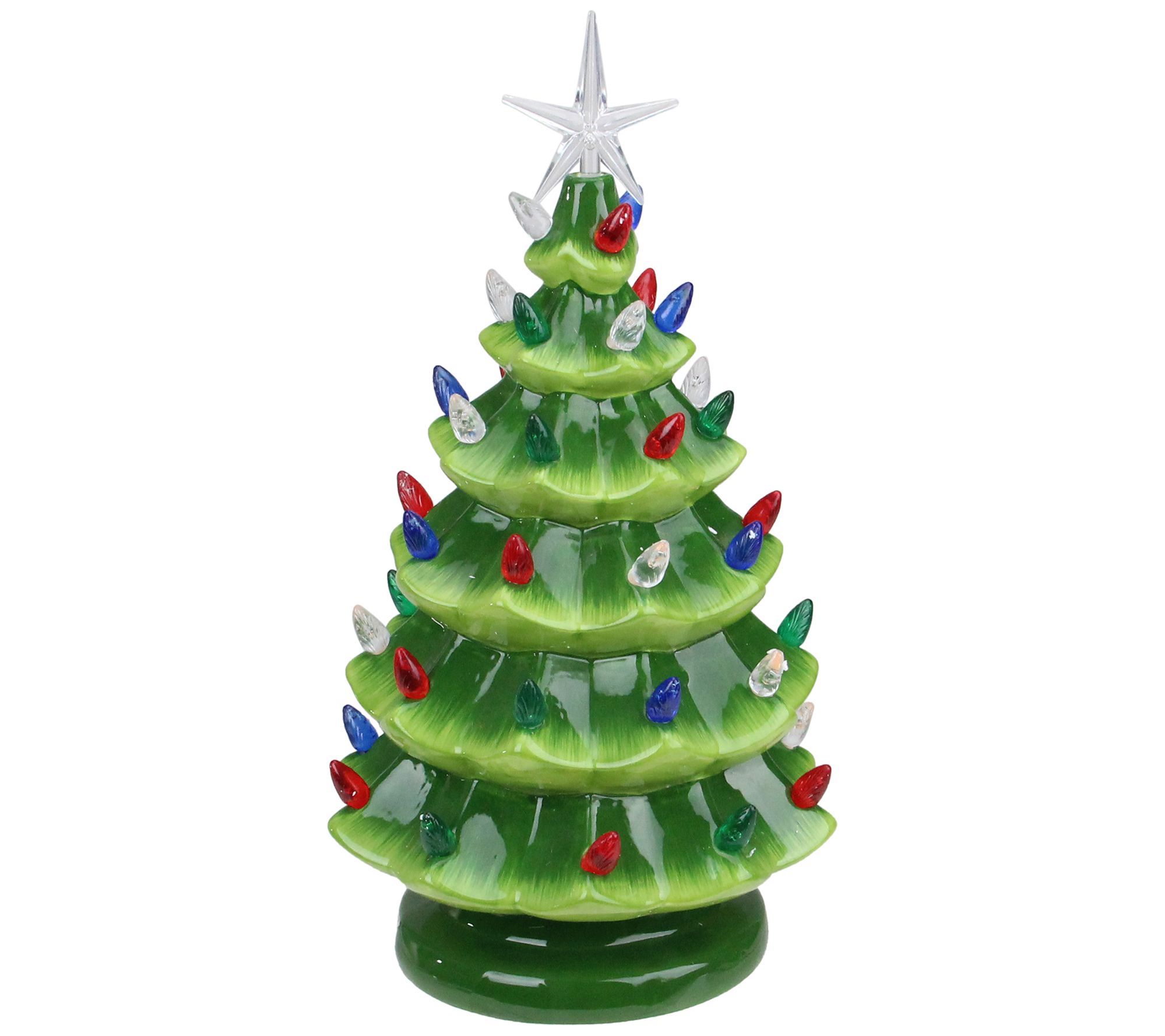 Northlight 12.5" Lighted Retro Table Top Tree w / Star Topper