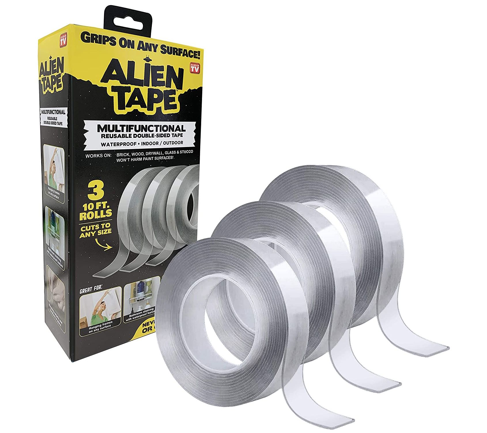 Alien Tape 10' Multi-Functional Reusable Double -Sided Tape