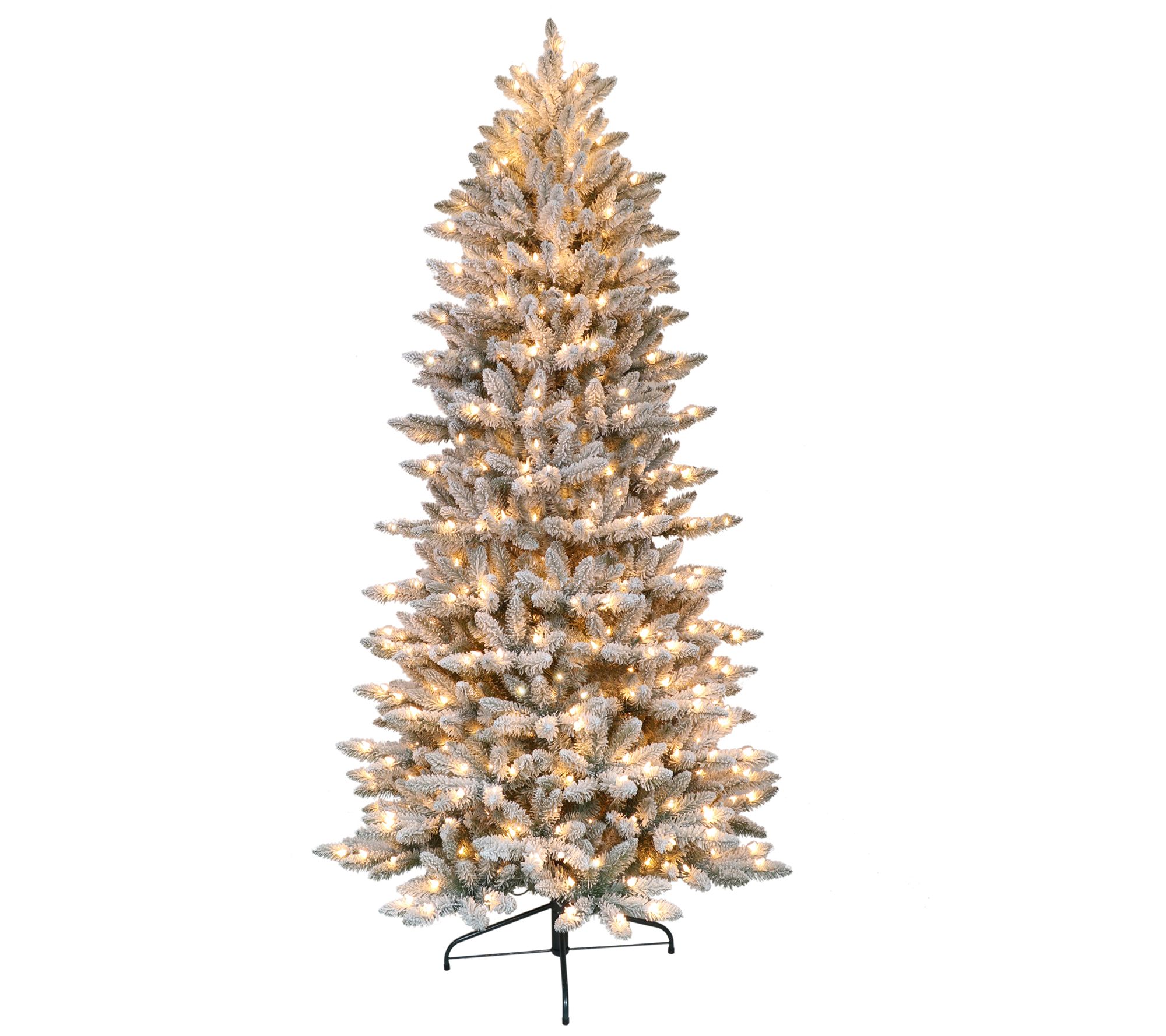 Puleo International 9' Prelit Slim Flocked Fran klin Fir Tree
