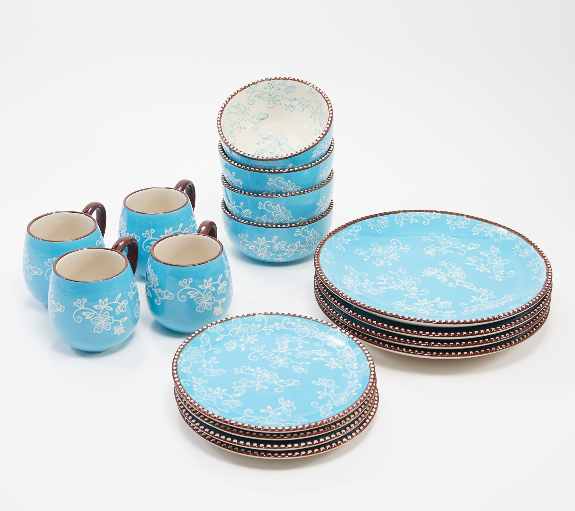 Temptations Floral Lace 16Piece Essential Dinnerware Set