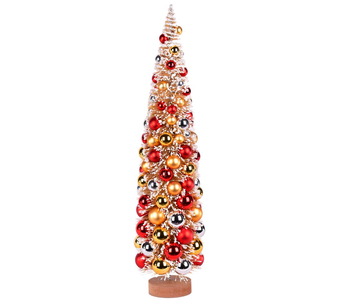 Vickerman 24" Frosted Gold Tree with Mulitcolor Ornaments