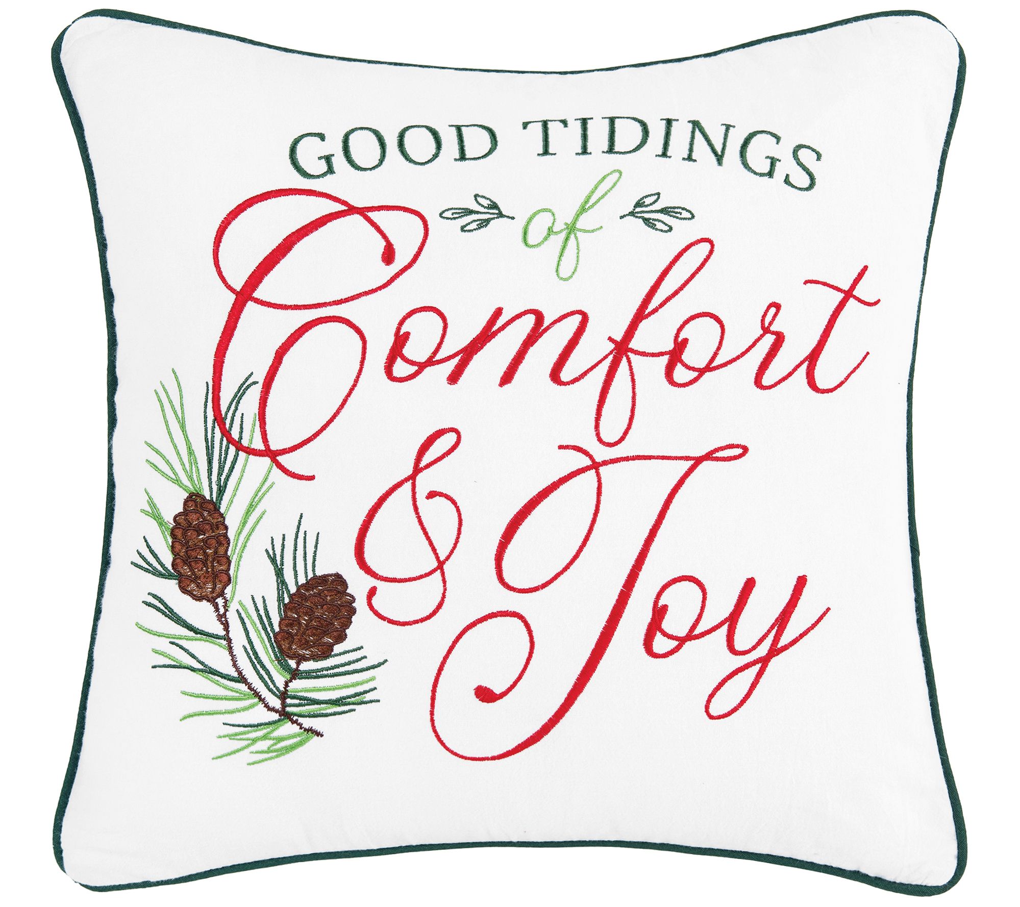 C&F Home 18 x 18 Comfort & Joy Embroidered Throw Pillow