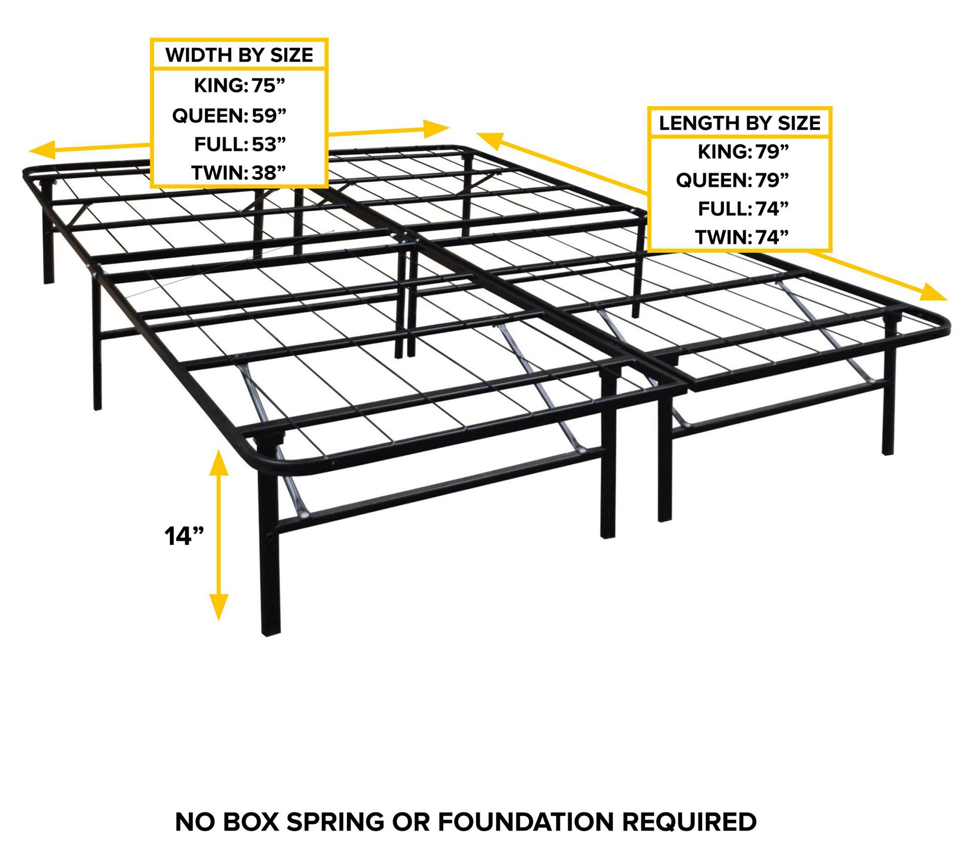 Boyd Sleep 14" Metal Bed Frame no tool assembly King