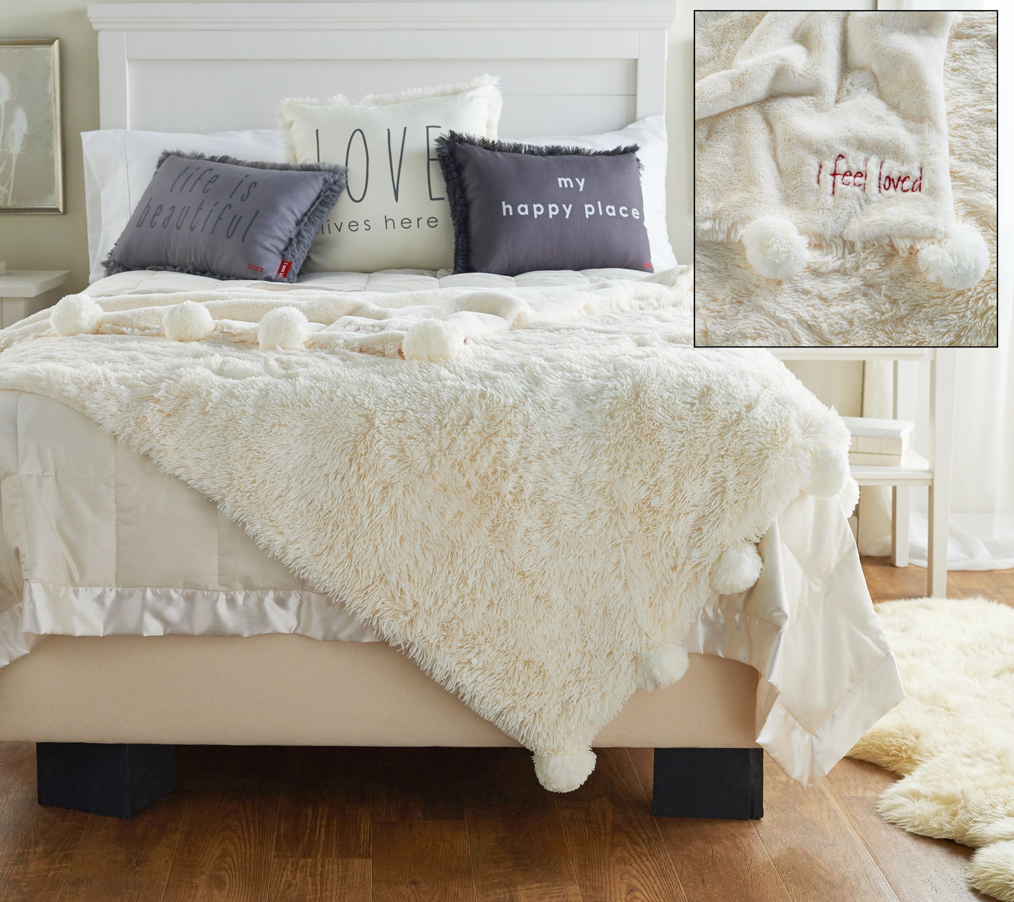 ugg blanket with pom poms