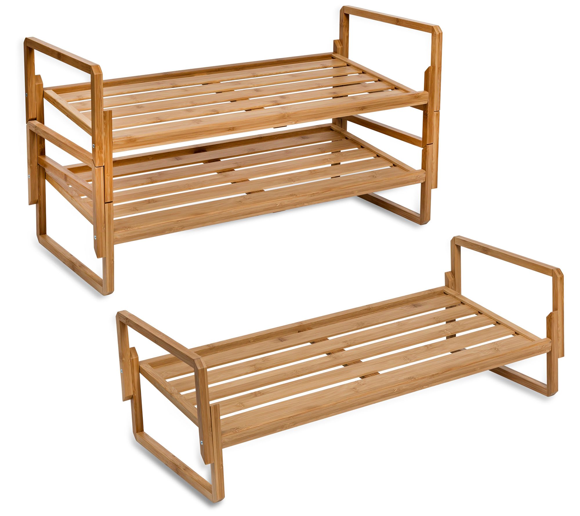 HoneyCanDo 3Tier Nested Bamboo Shoe Rack