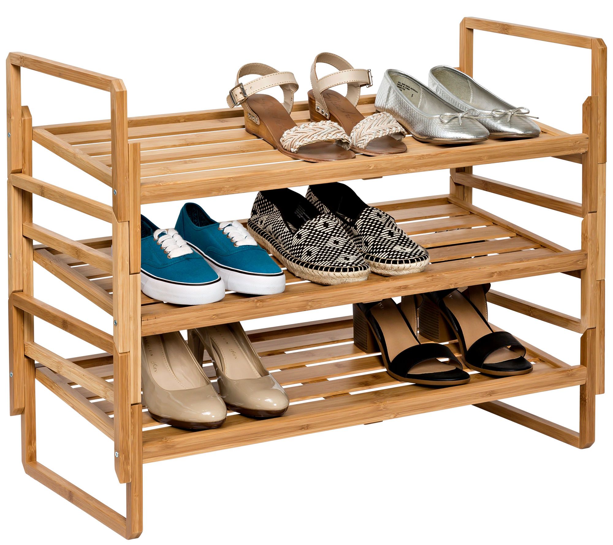 HoneyCanDo 3Tier Nested Bamboo Shoe Rack