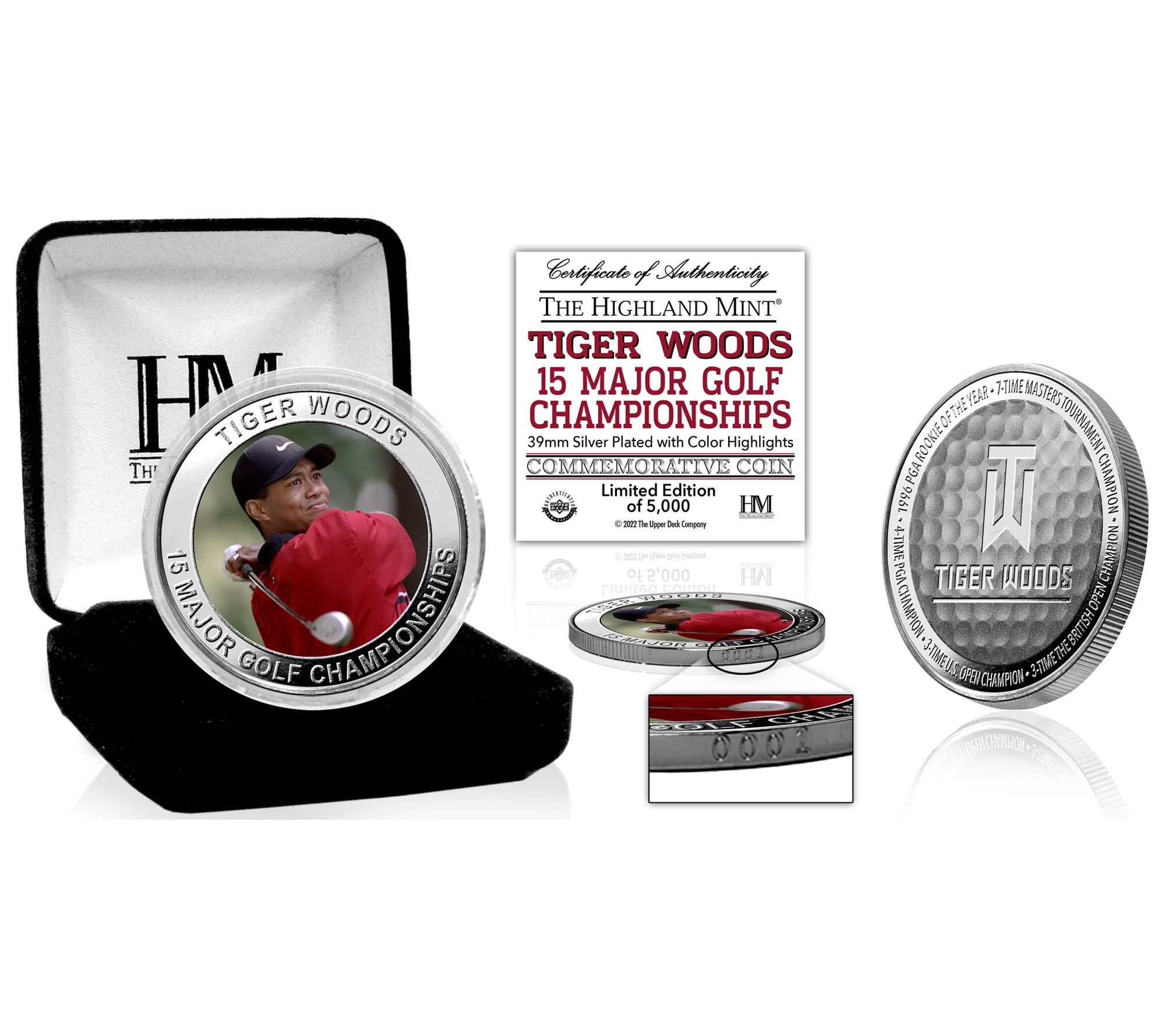 The Highland Mint Tiger Woods Golf Championship s Silver Coin