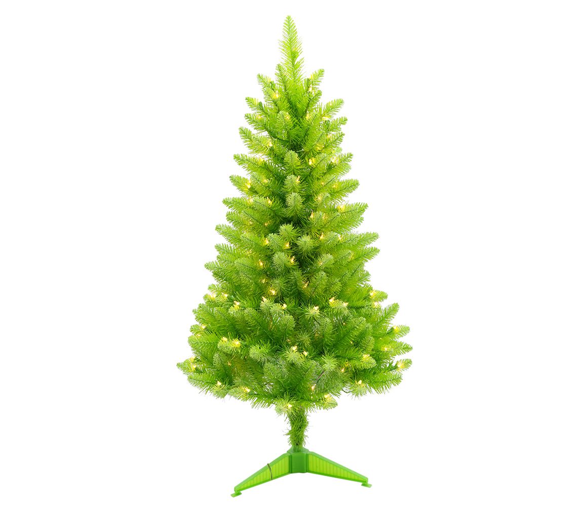 4' Pine Artificial Christmas Tree 150 Clear Lights