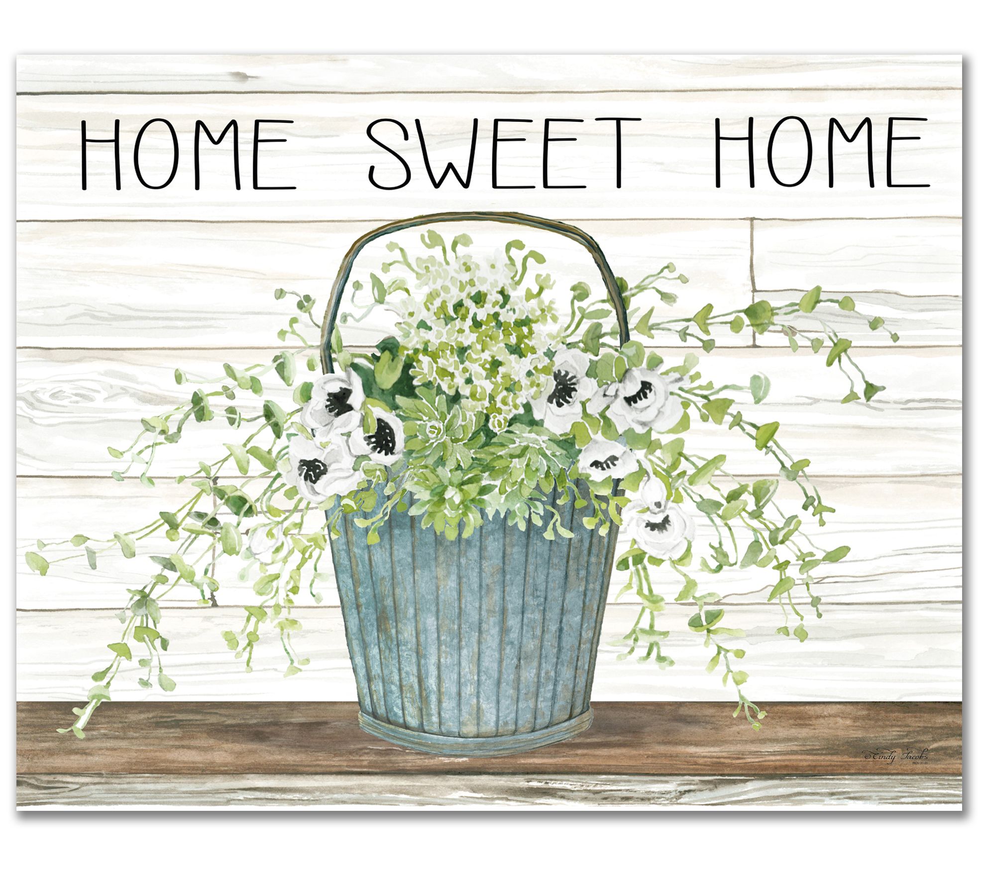 Courtside Market Galvanized Bucket 16" x 20" Ca nvas Wall Art