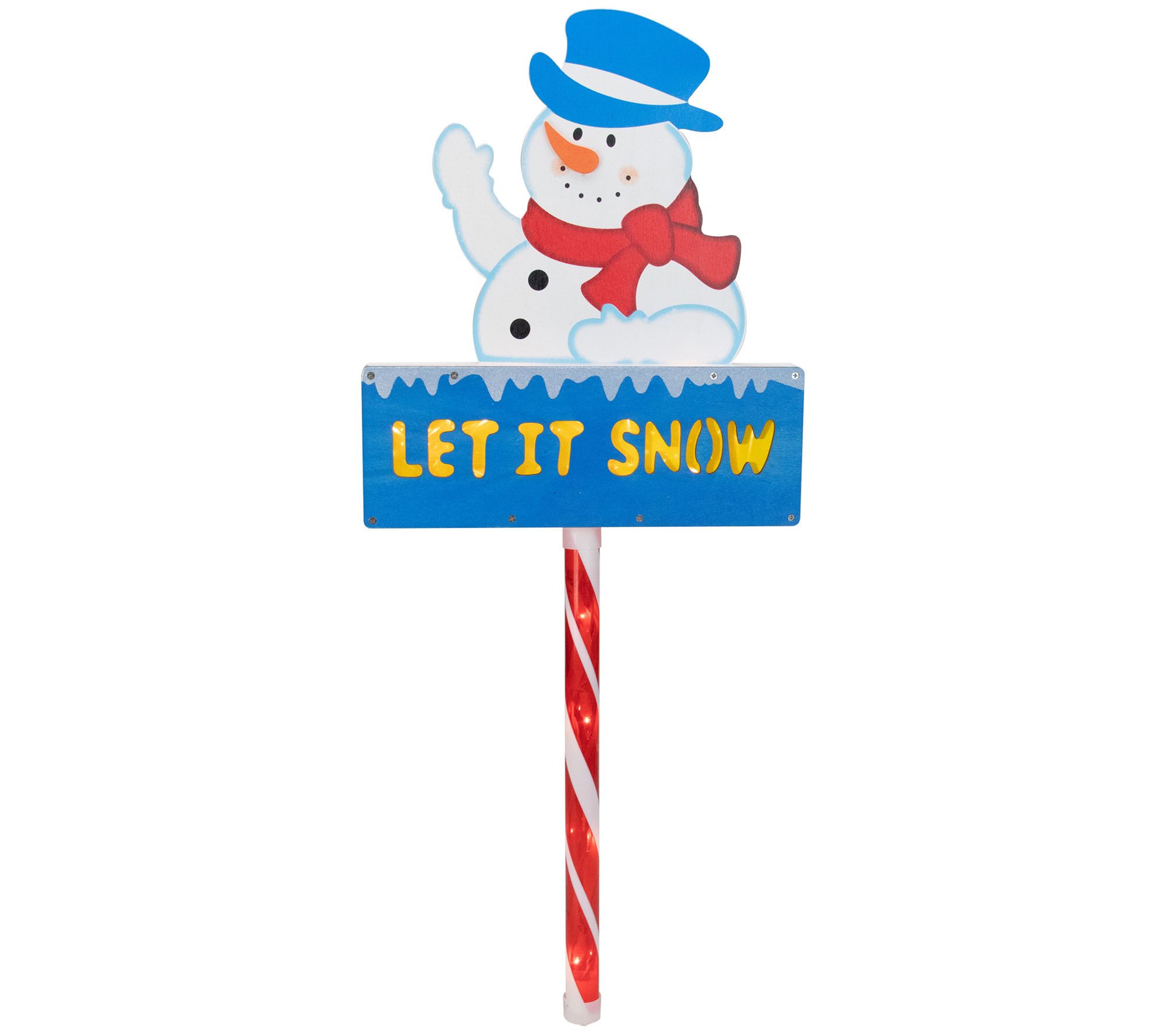 Northlight 28.5" Pre-Lit Snowman Let It Snow La n Stake