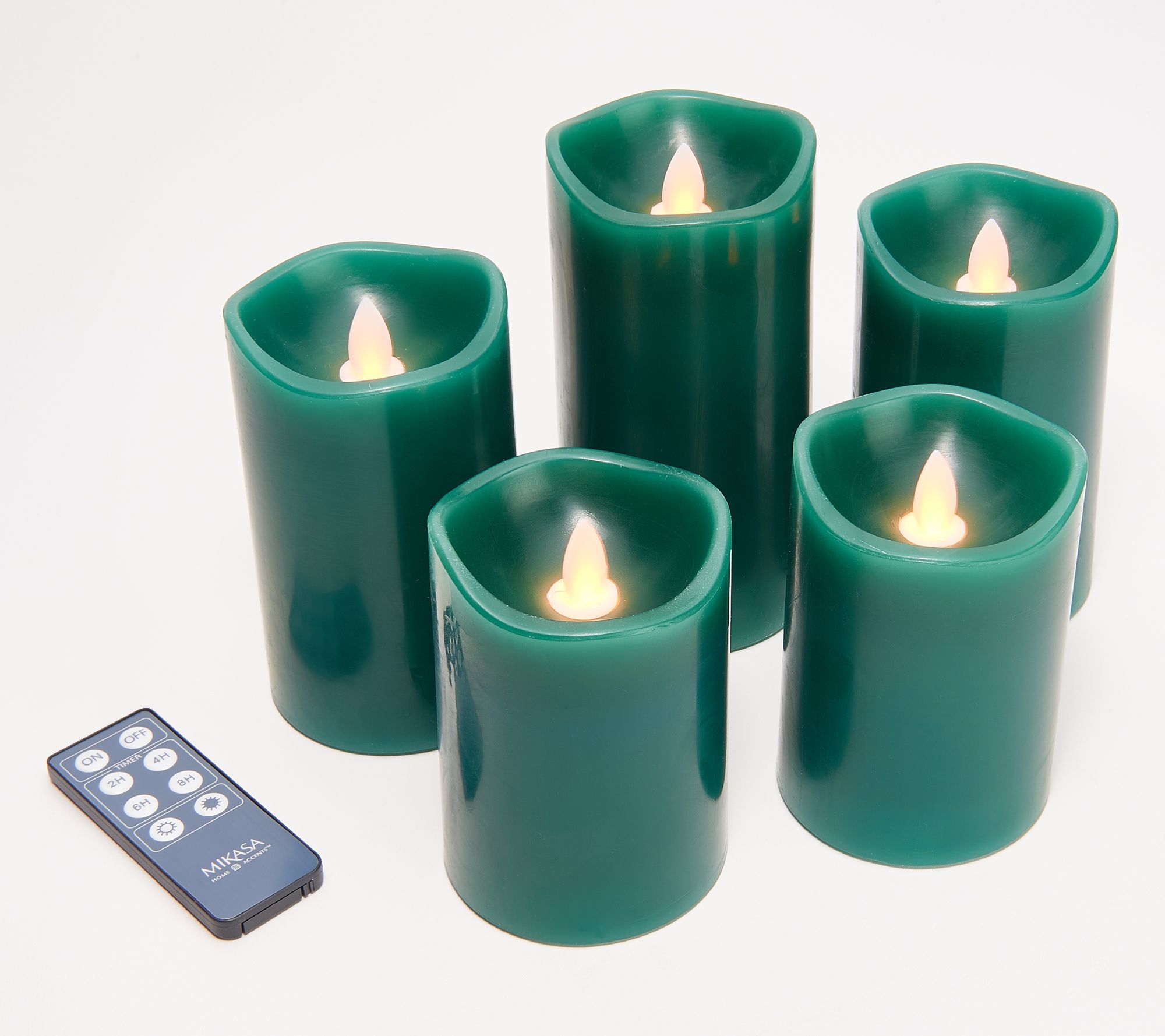 As Is Mikasa S/5 Assorted Flameless Blow OutCandles w/Remot