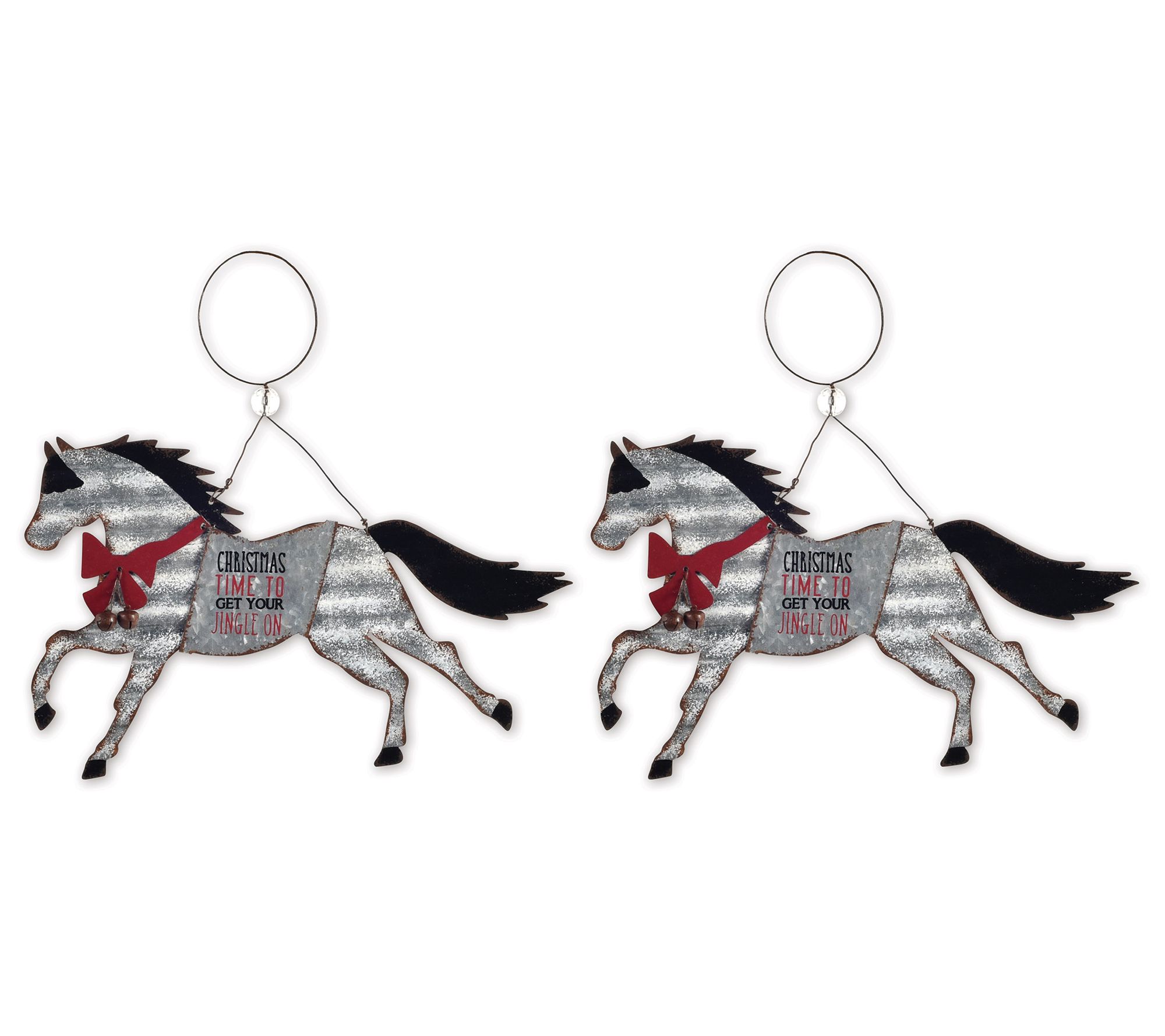 SVD galvanized metal horse ornament (set of 2)