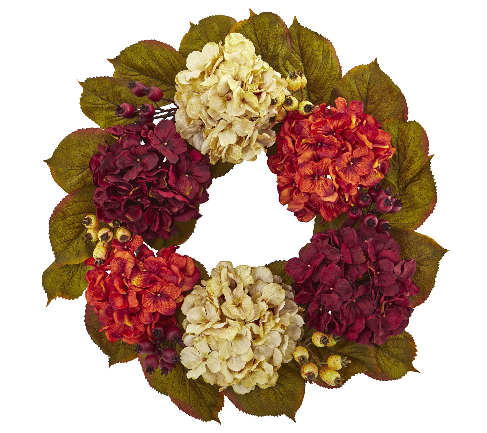 20" Hydrangea Berry Artificial Wreath by Nearly Natural