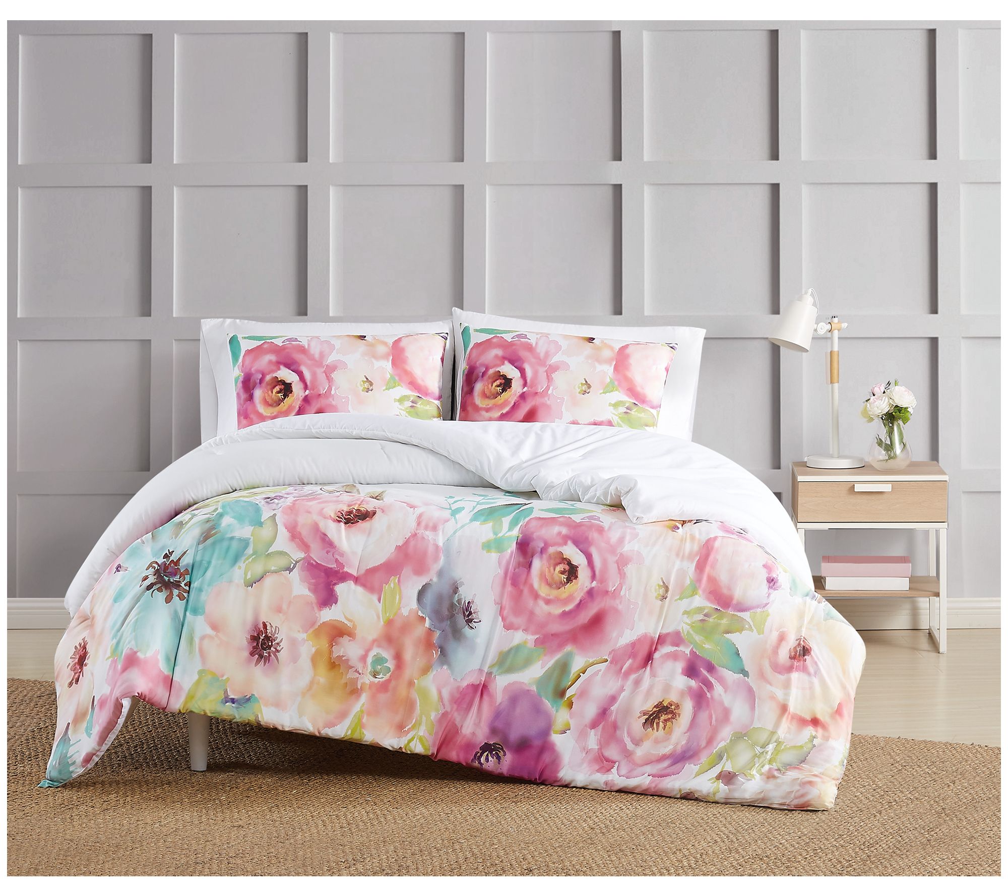 Christian Siriano NY Spring Flowers 3-pc Full/Q n Comforter Set