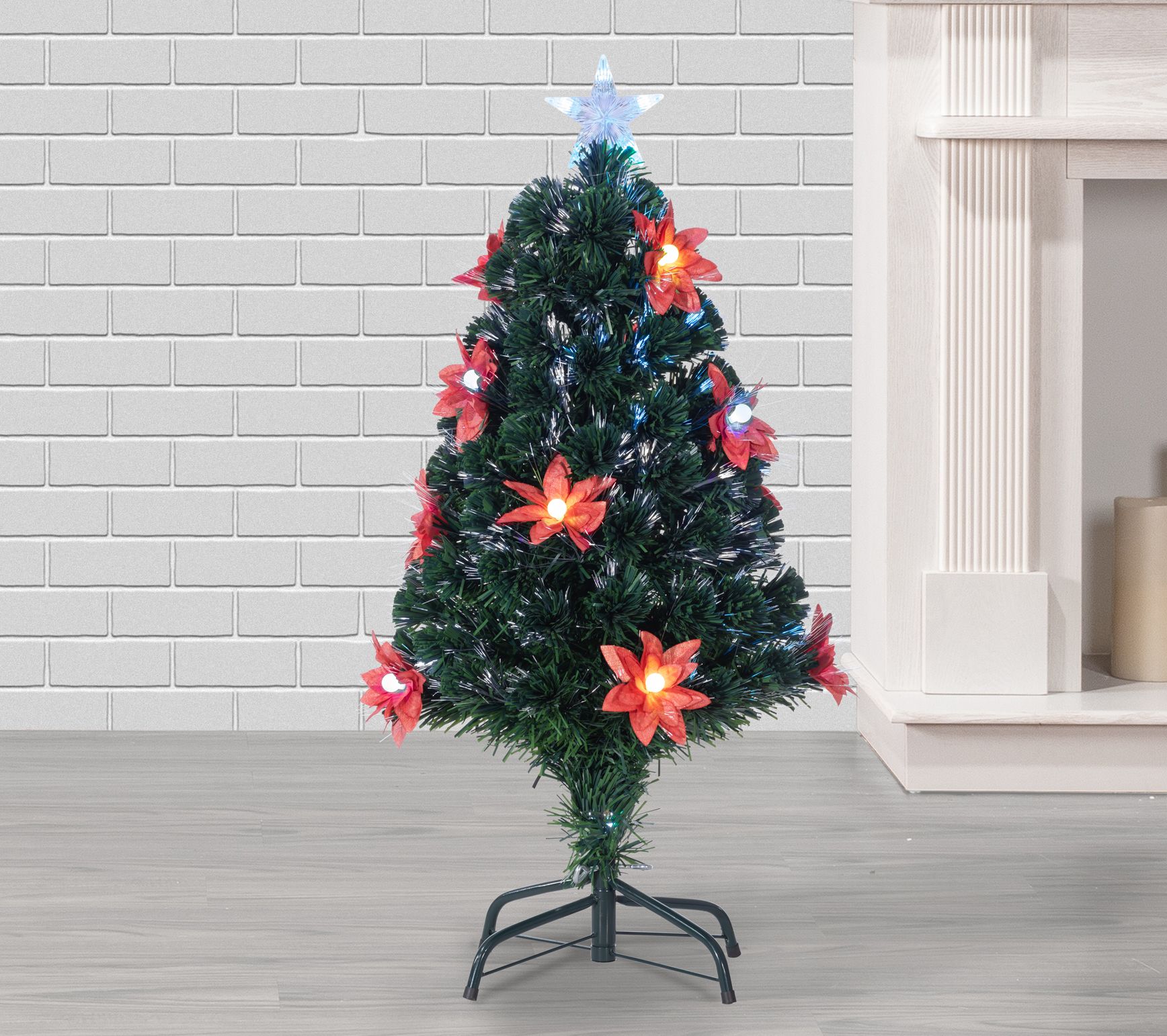 3'H Green Fiber Optic Color-Changing Tree by St rling Co