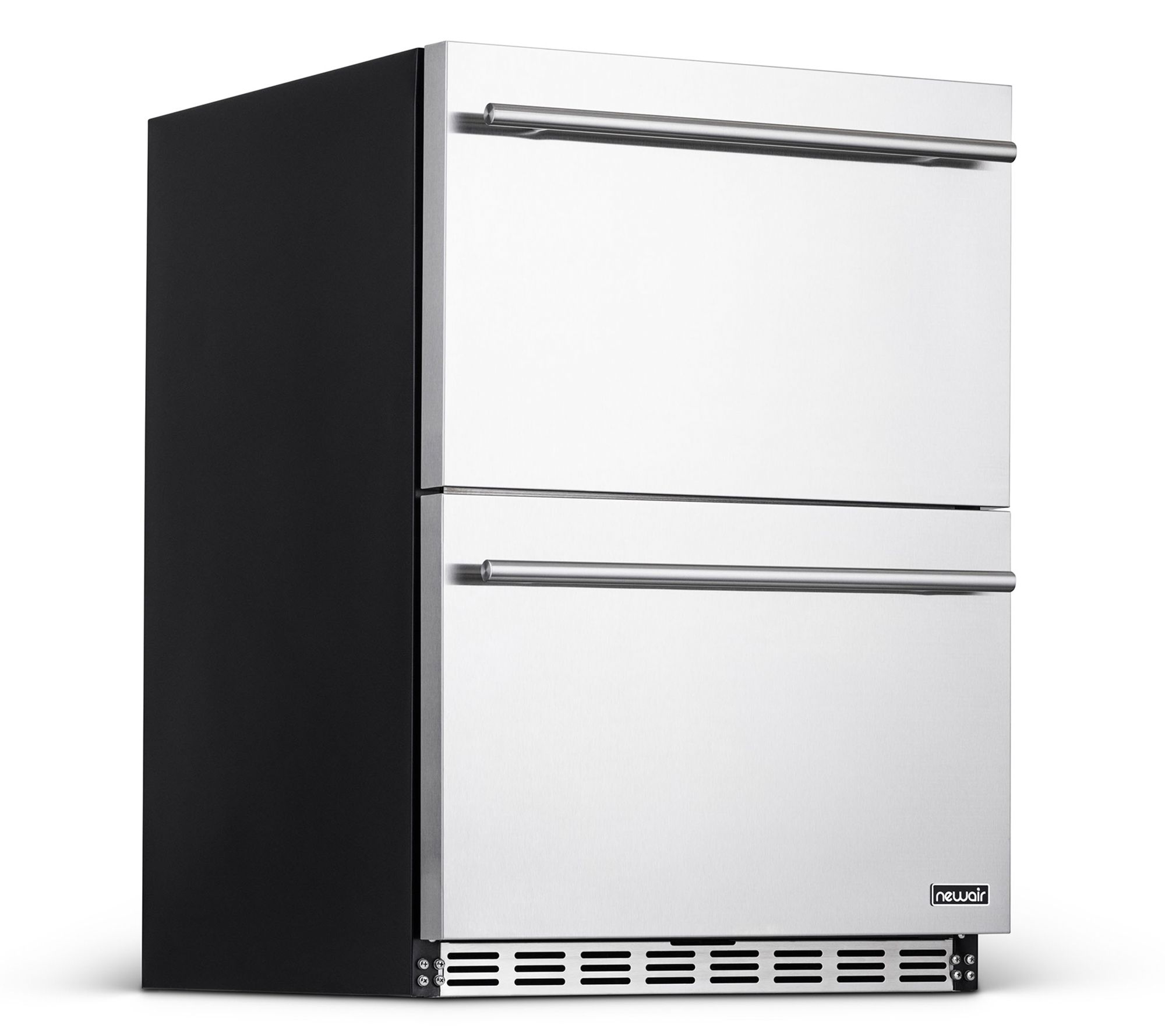 NewAir - 20-Bottle or 80-Can Dual Drawer Wine Refrigerator - Stainless steel
