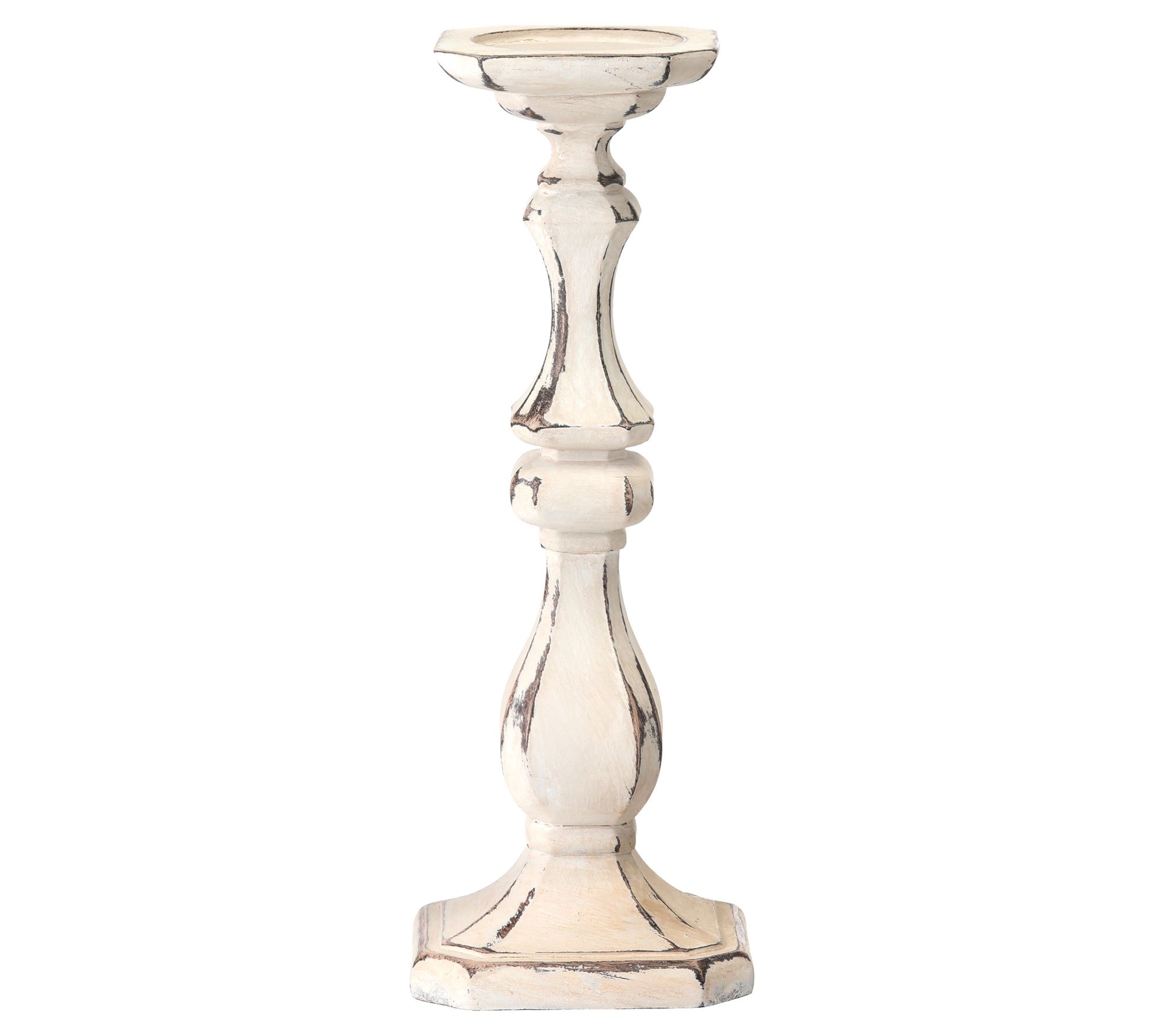 Resin Distres Square Candle Stick 14" by Valeri e