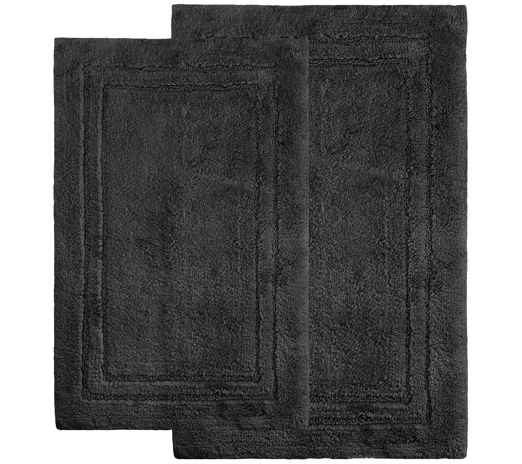 Superior Cotton 2-Piece Plush Non-Slip Solid Ba th Rug Set