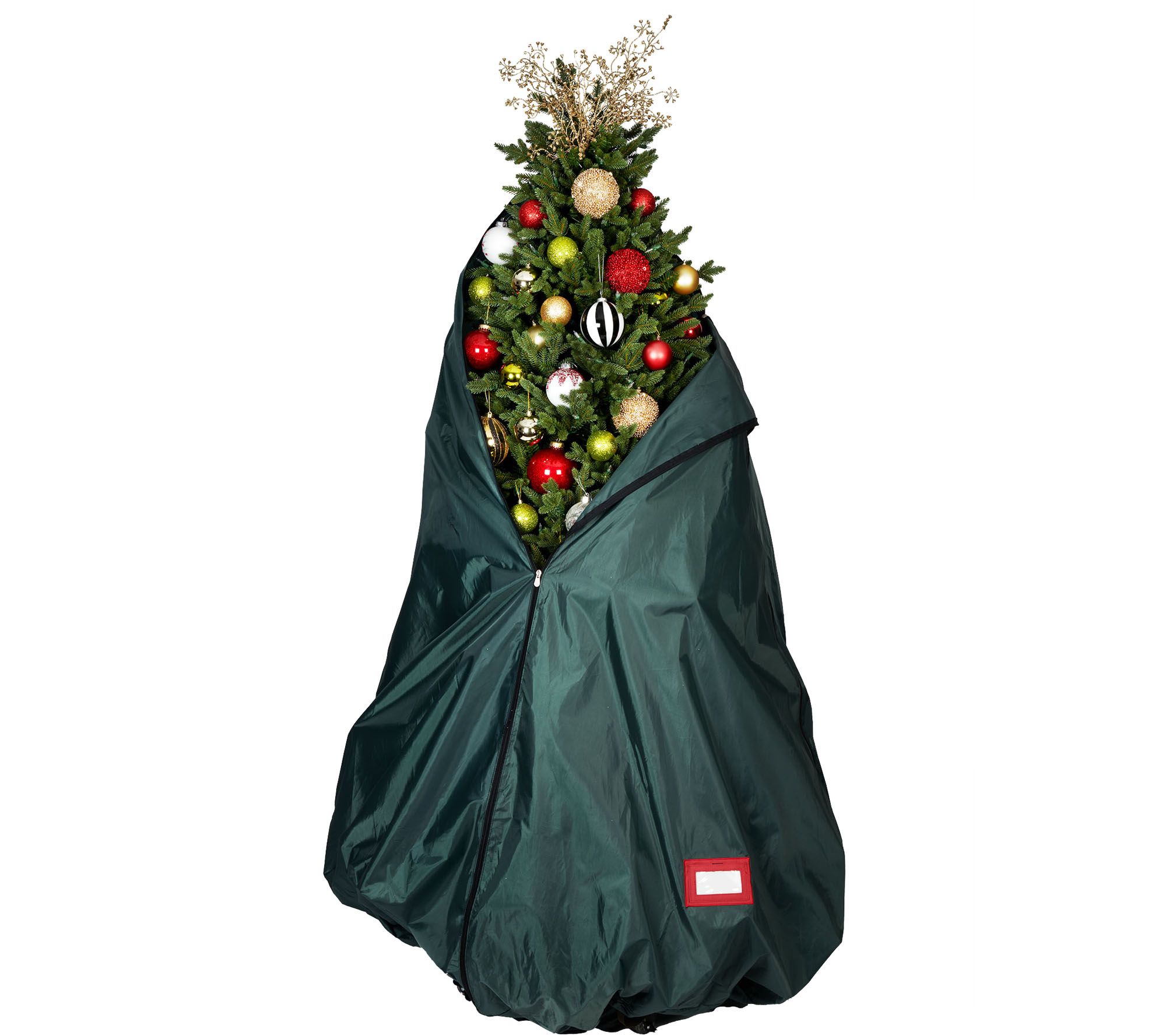 TreeKeeper Decorated Upright Tree Storage Bag w/ Rolling Tree Stand