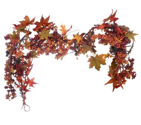 Bethlehem Lights Battery Op. 5' Autumn Berry Garland - H192537 — QVC.com