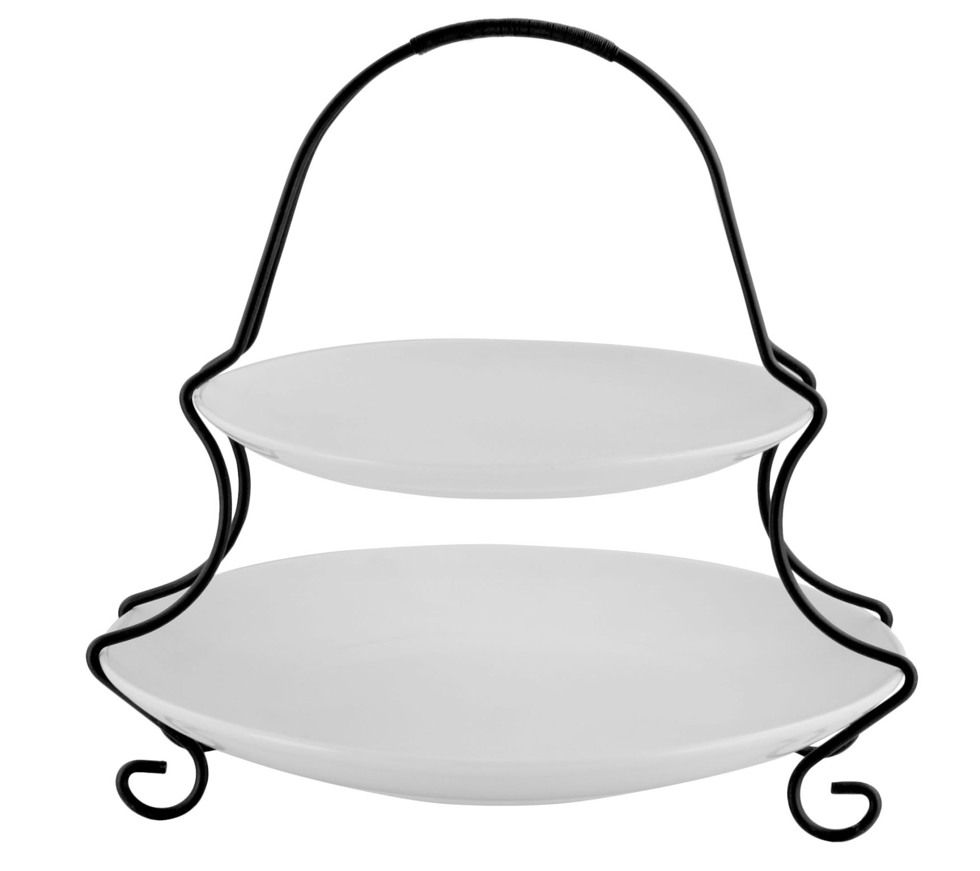 Gibson Gracious Dining 2 Tiered Serving Set with Metal Rack
