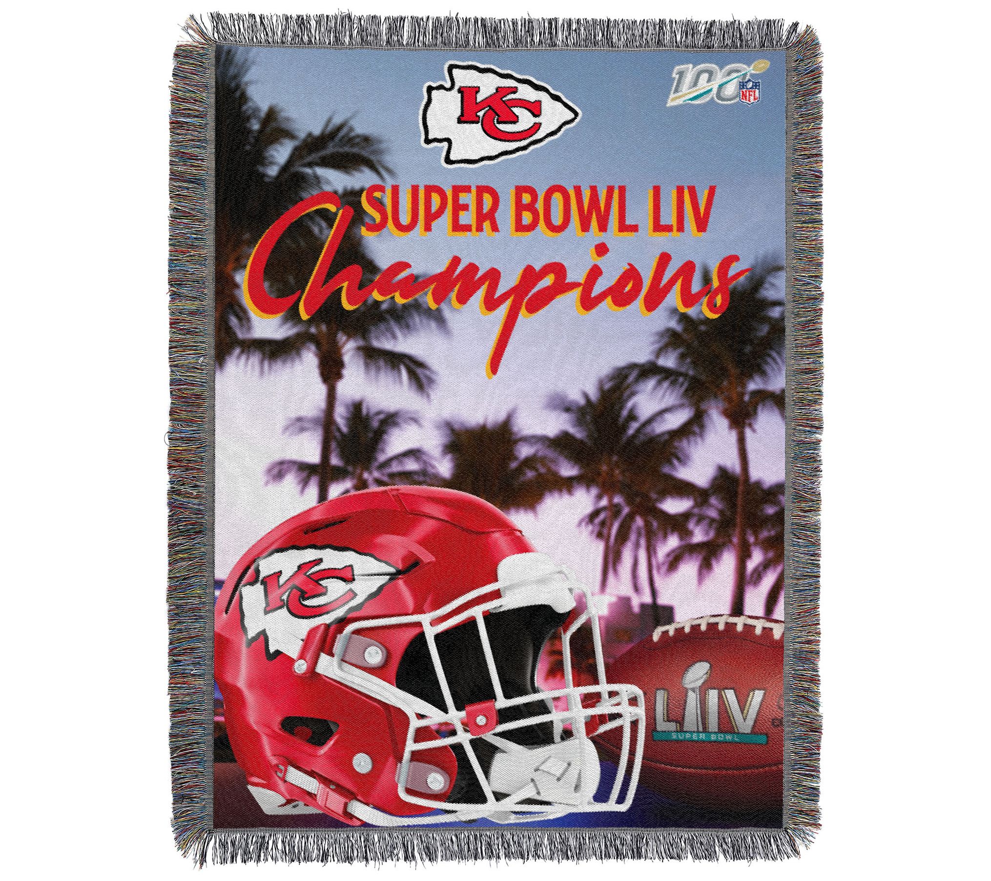 Kansas City Chiefs Nfl Super Bowl Liv Champs Woven Tapestry
