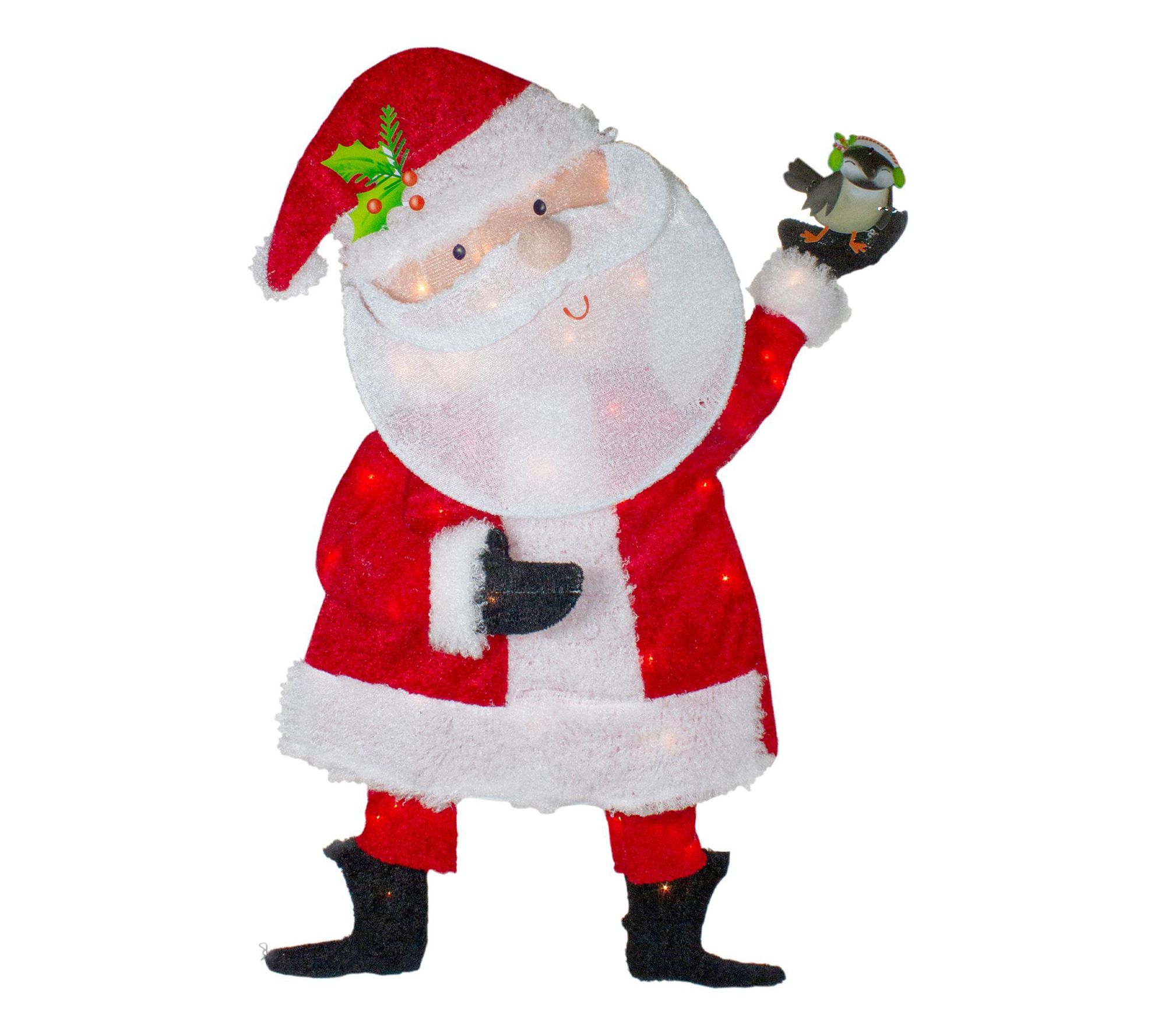 Northlight 32 Red and White Chenille Santa Outdoor Decor