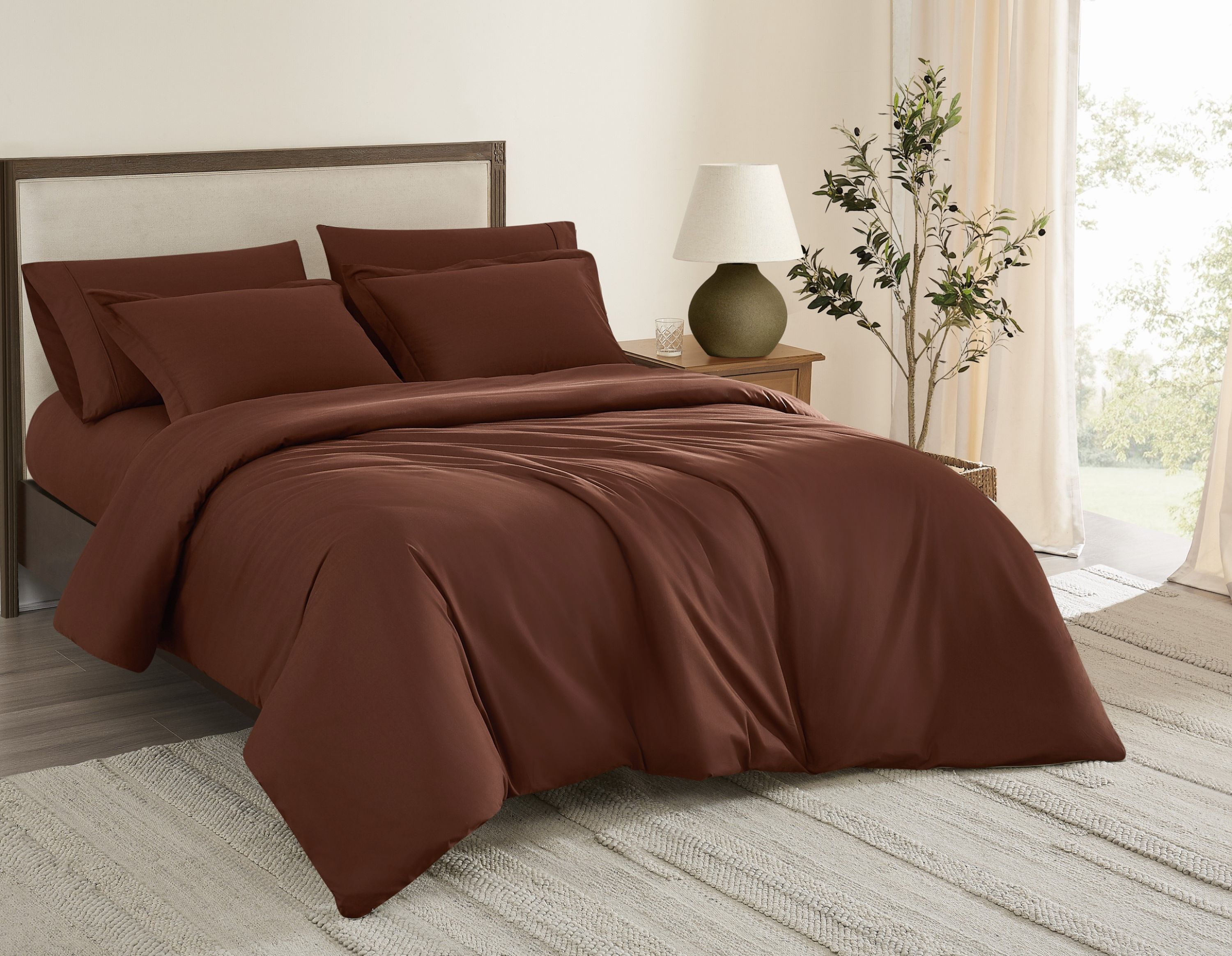 Brooklyn Loom Solid Cotton Percale 2-Pc. Duvet Cover Set, Twin Xl - Gray