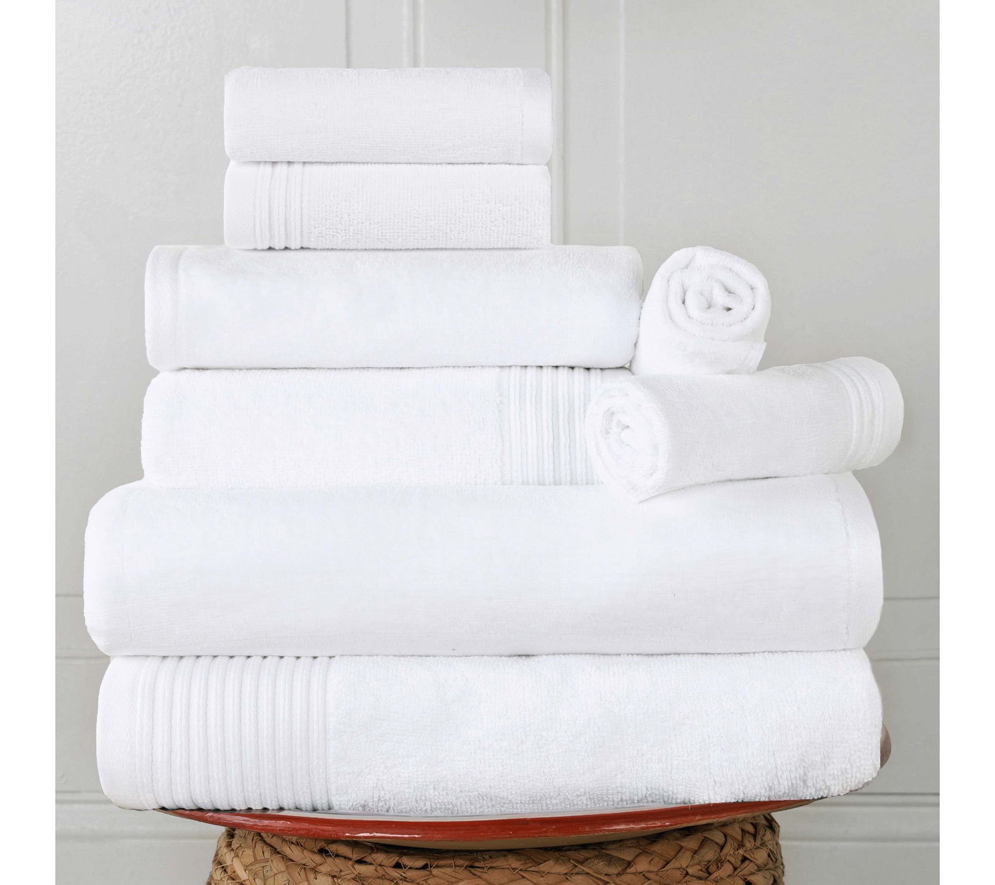 Superior Marble Effect 8-Piece Quick-Drying Cot ton Towel Set
