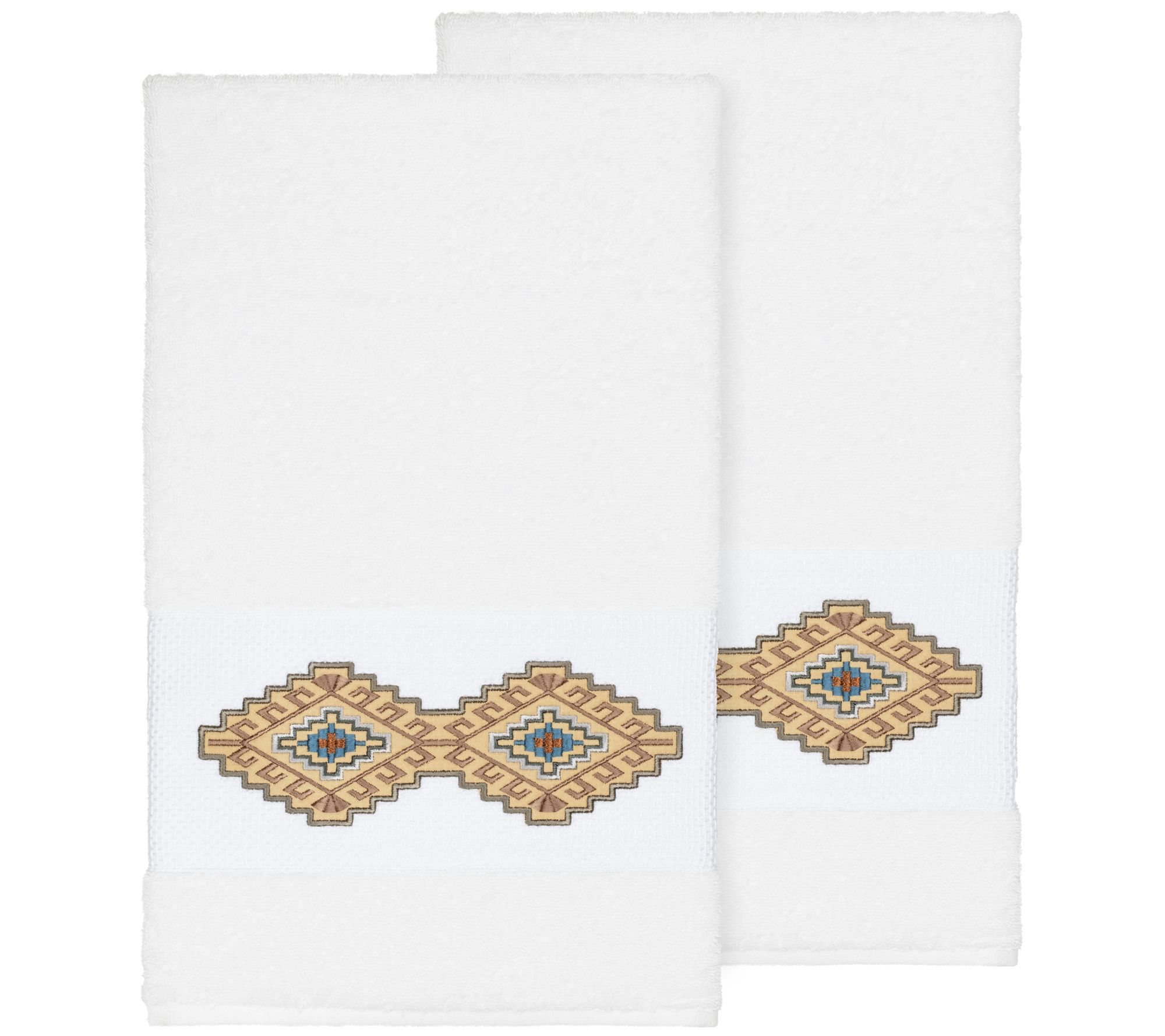 Linum Home Textiles Gianna 2PC Embellished Bath Towel Set