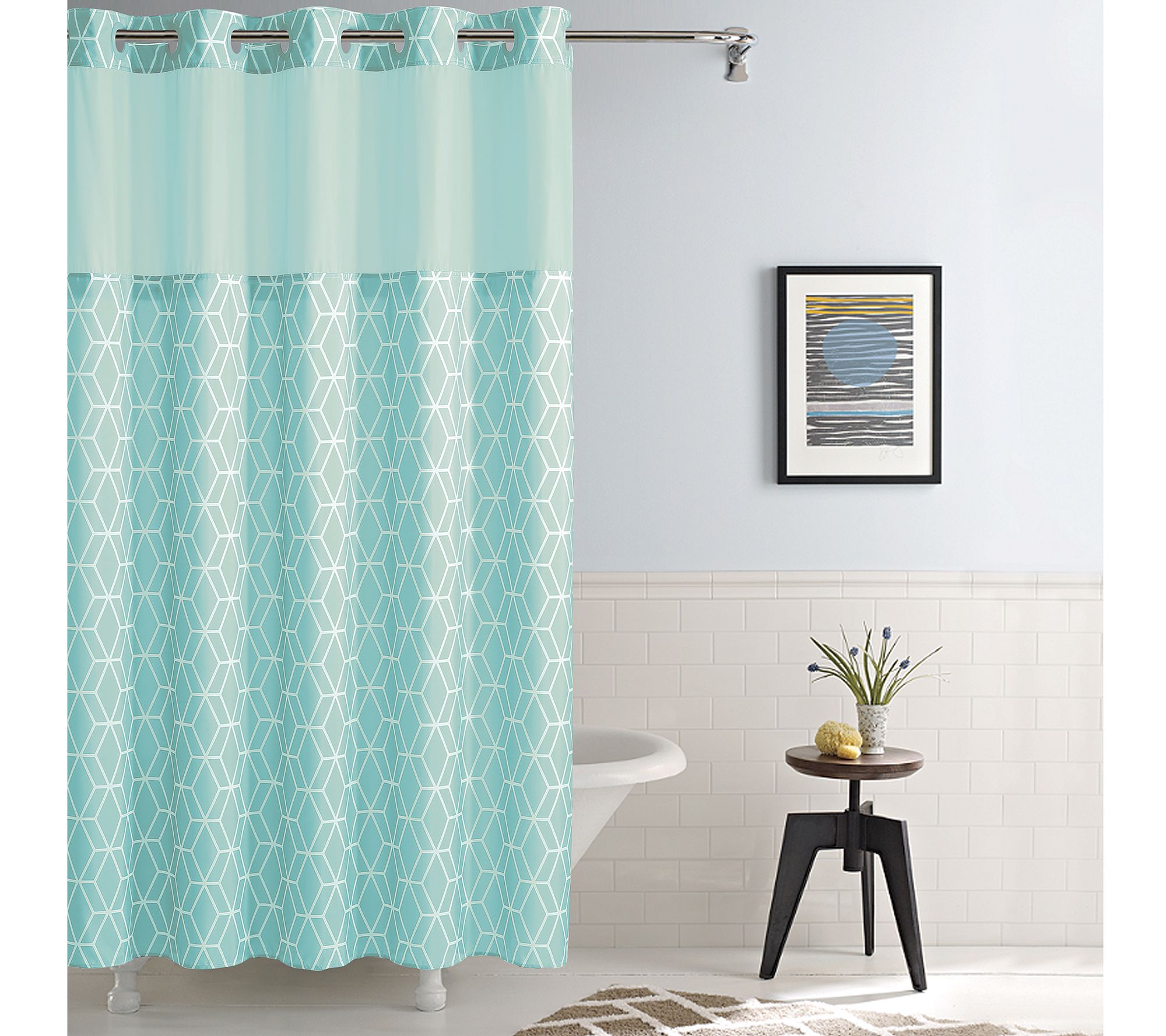 Hookless Prism Shower Curtain with Built-In Liner - Page 1 — QVC.com