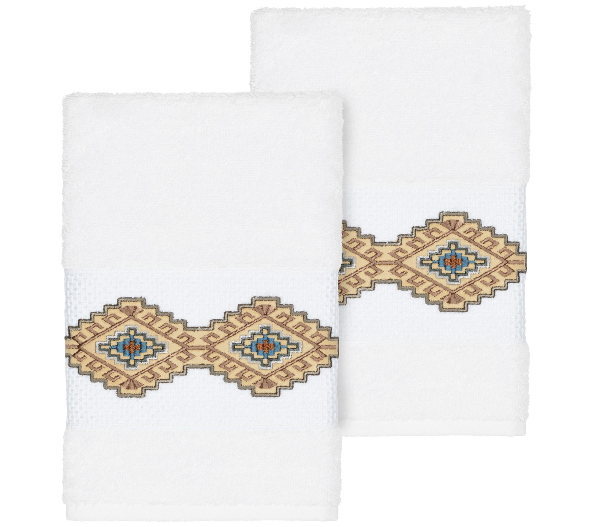 Linum Home Textiles Gianna 2PC Embellished Hand Towel Set