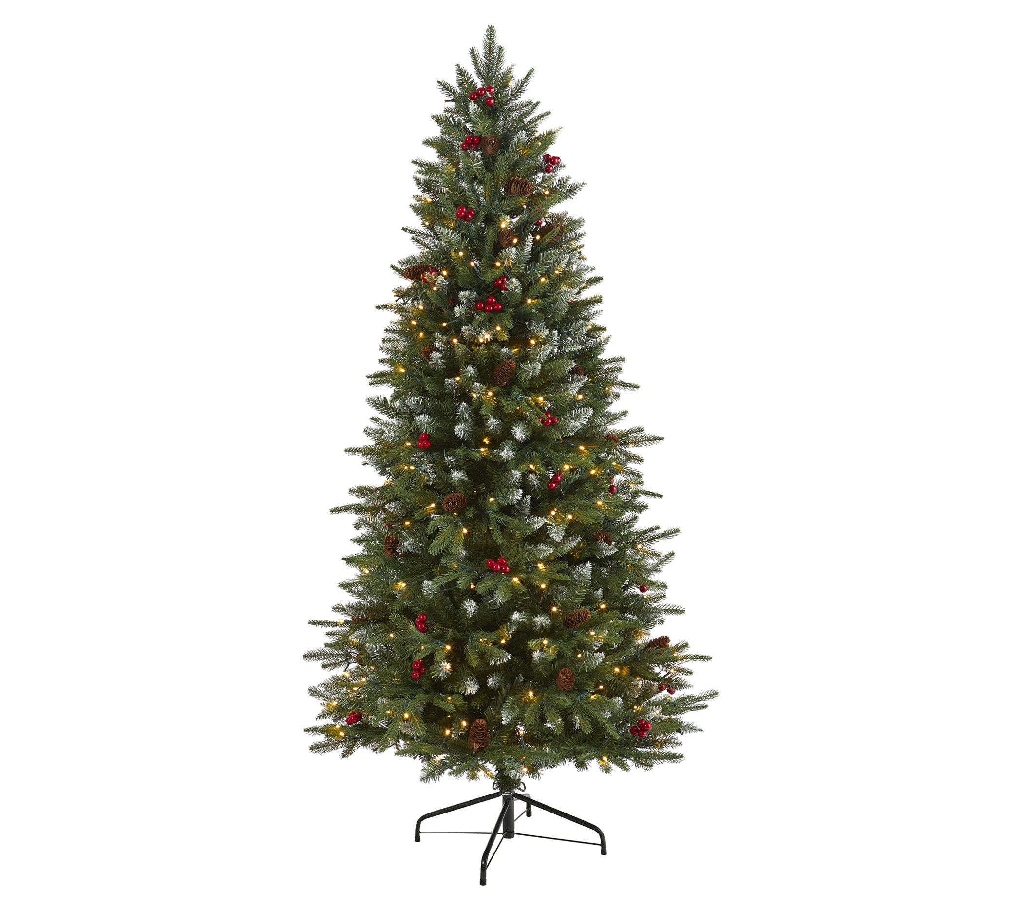 Nearly Natural 6' Snow Tipped Christmas Tree w/ 00 Clear LED