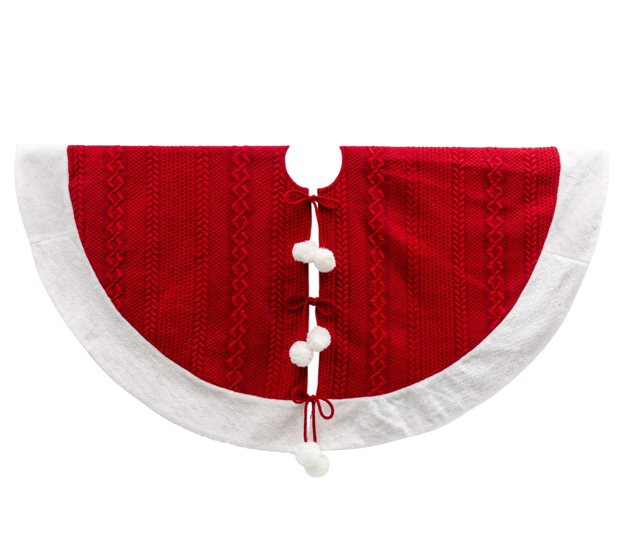 48-in L Red Acrylic Pom Pom Tree Skirt by Gerso Co