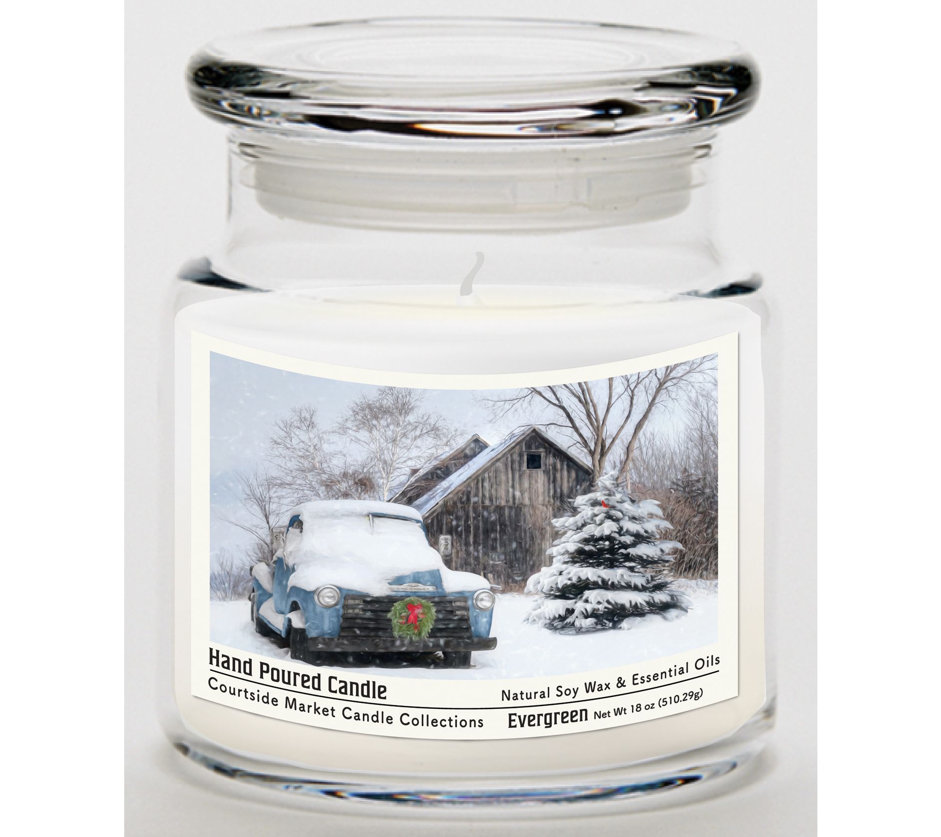 Courtside Market Christmas on the Farm Candle G ass Jar 18-oz