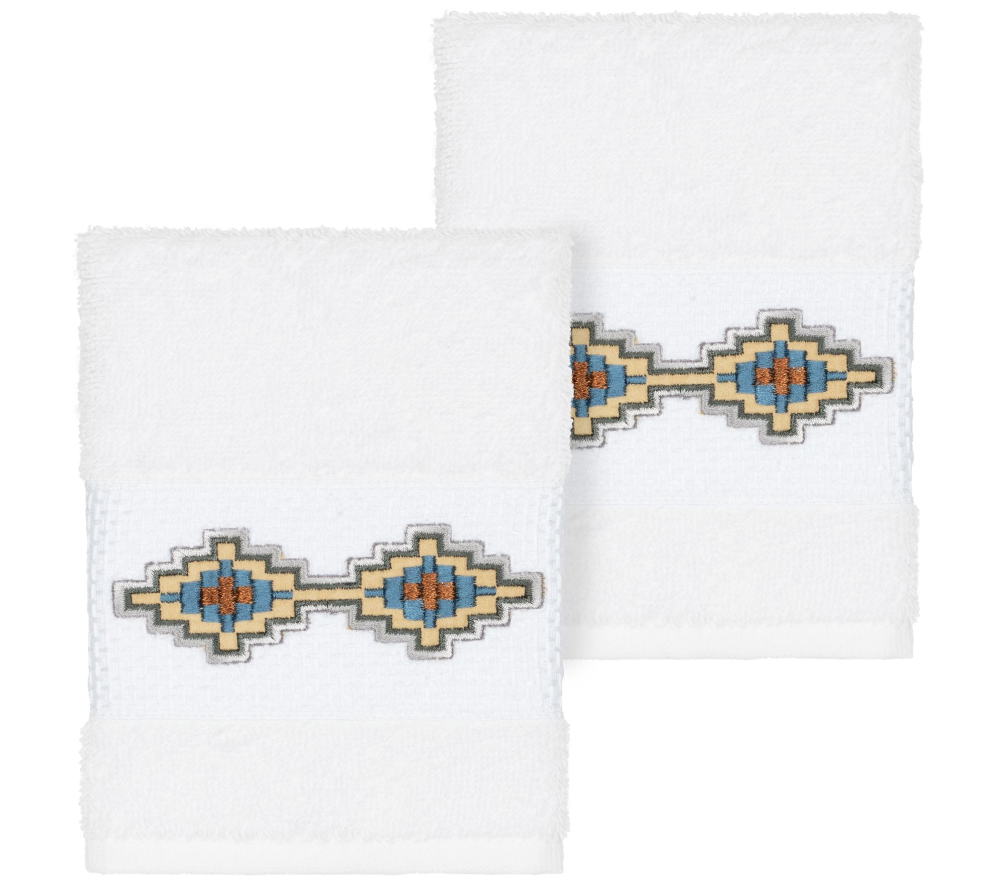 Linum Home Textiles Gianna 2PC Embellished Wash cloth Set