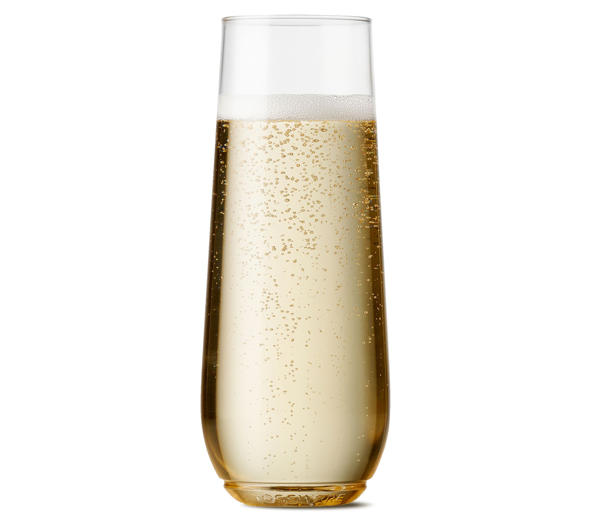 TOSSWARE Clear Plastic 9oz Flute Champagne Glass  Set of 12