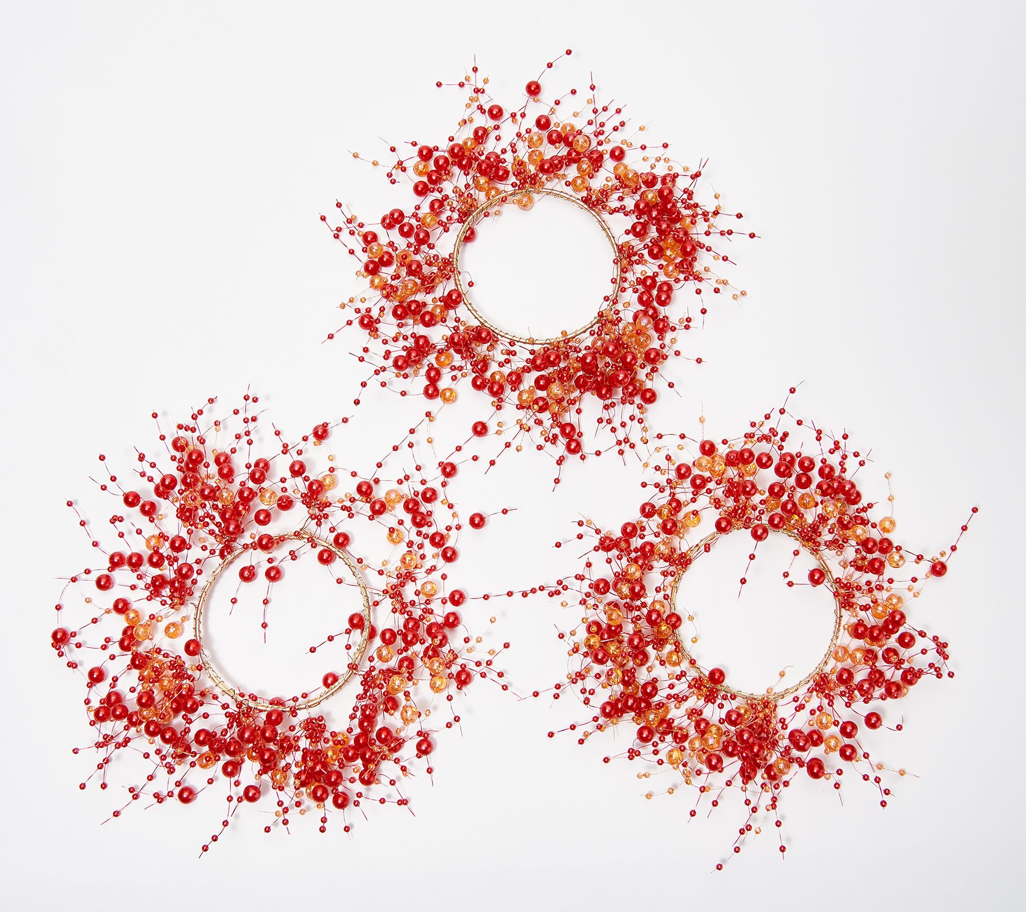 Set of 3 Mini Cascading Pearl Candle Rings by Valerie