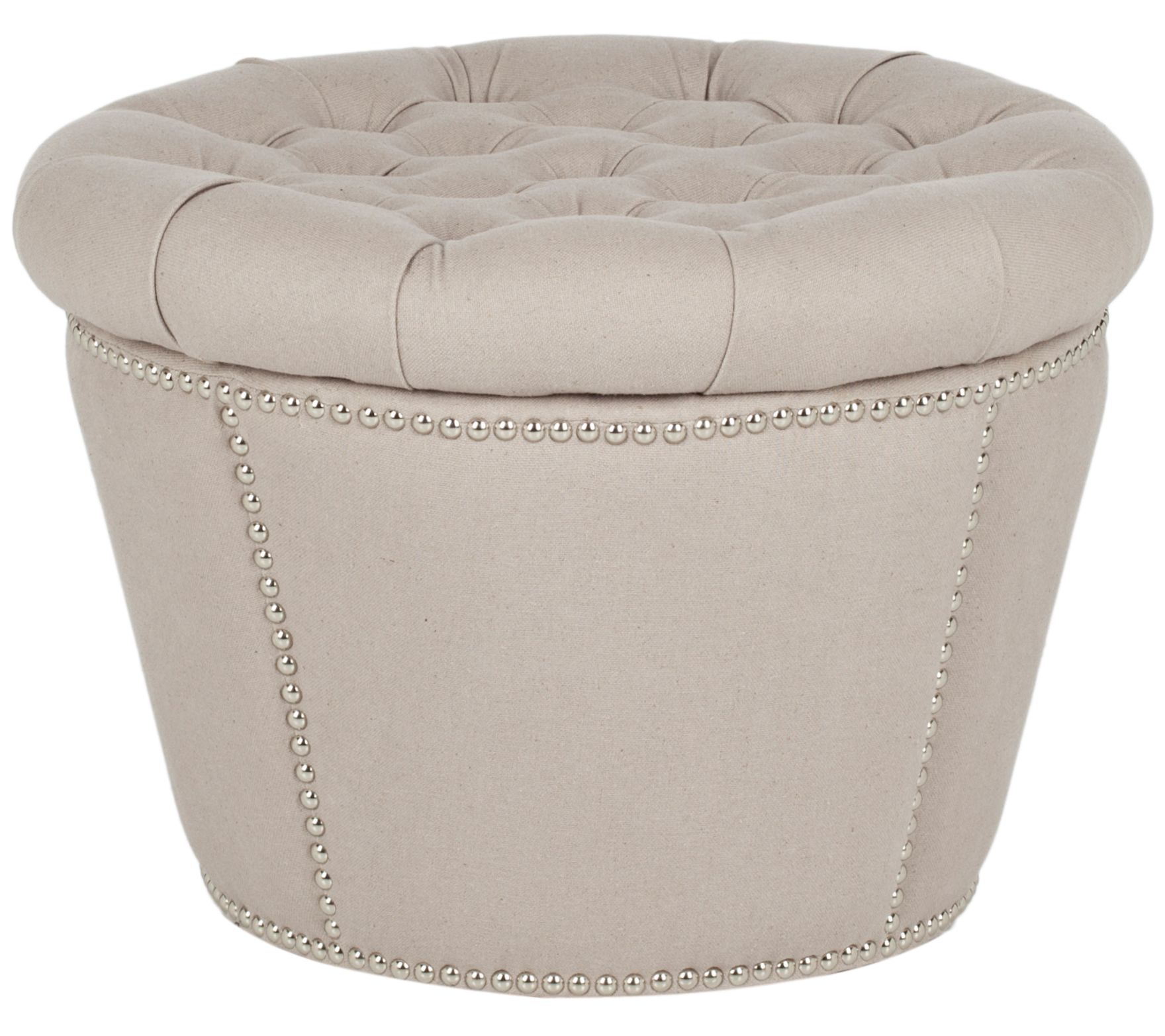 Safavieh Vanessa Storage Ottoman with Nickel Na il Heads