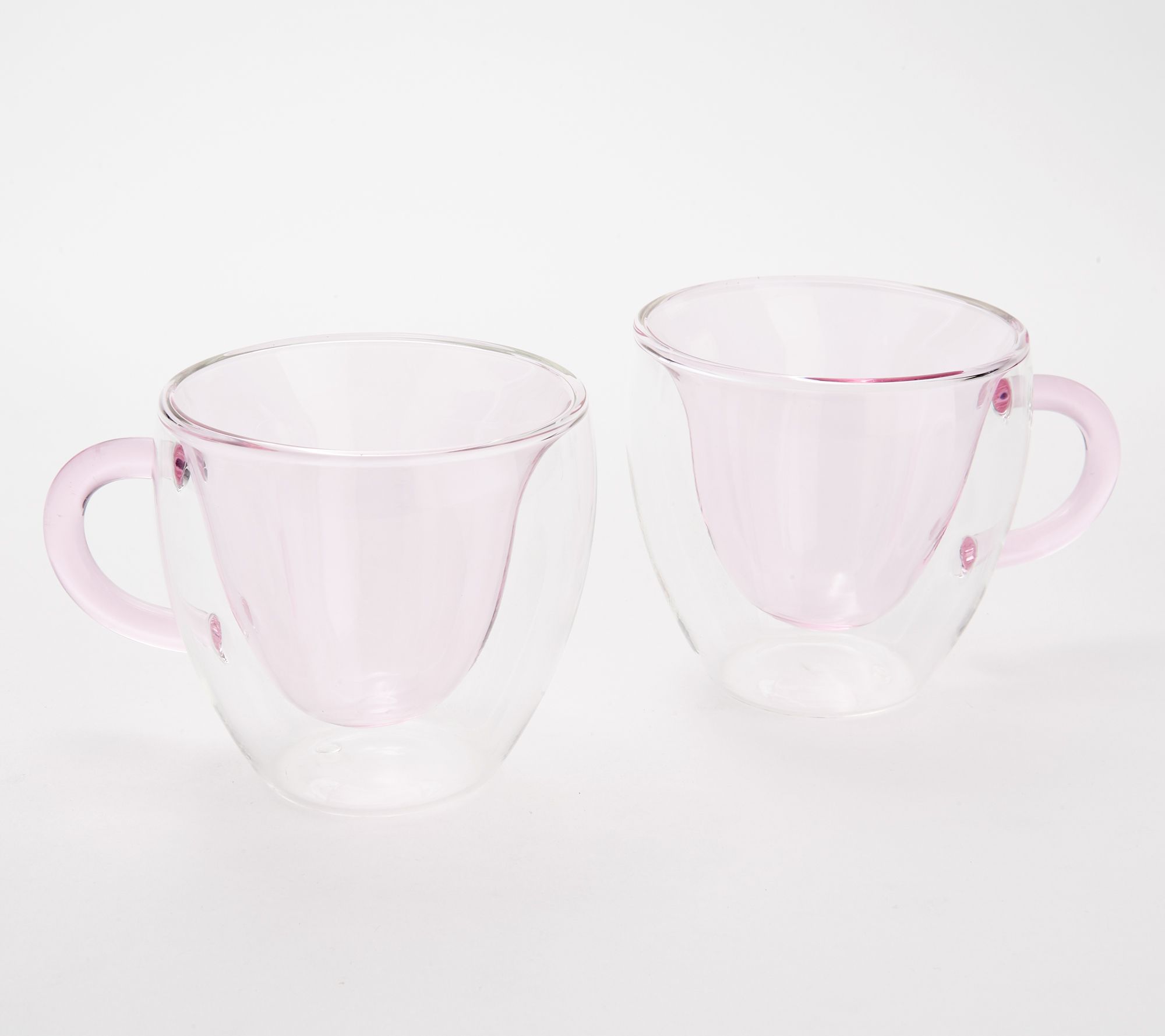 American Atelier Set of (2) 8-oz Heart Shaped Glass Mugs